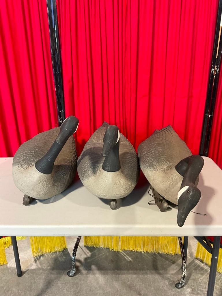 3x G & H brand Goose Decoy Floats with 3x Different Poses. Fair Condition. - 2