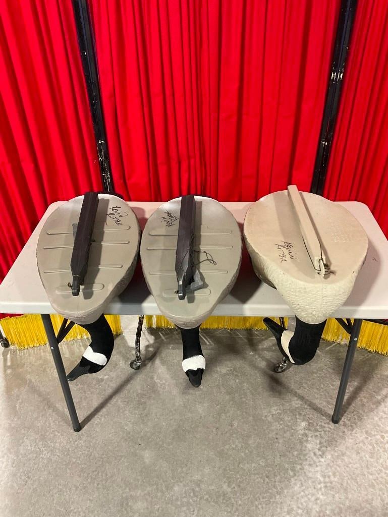 3x Goose Decoy Floats w/ Faux Down Felt Necks. Inc Higdon & Greenhead Gear Brands - 5