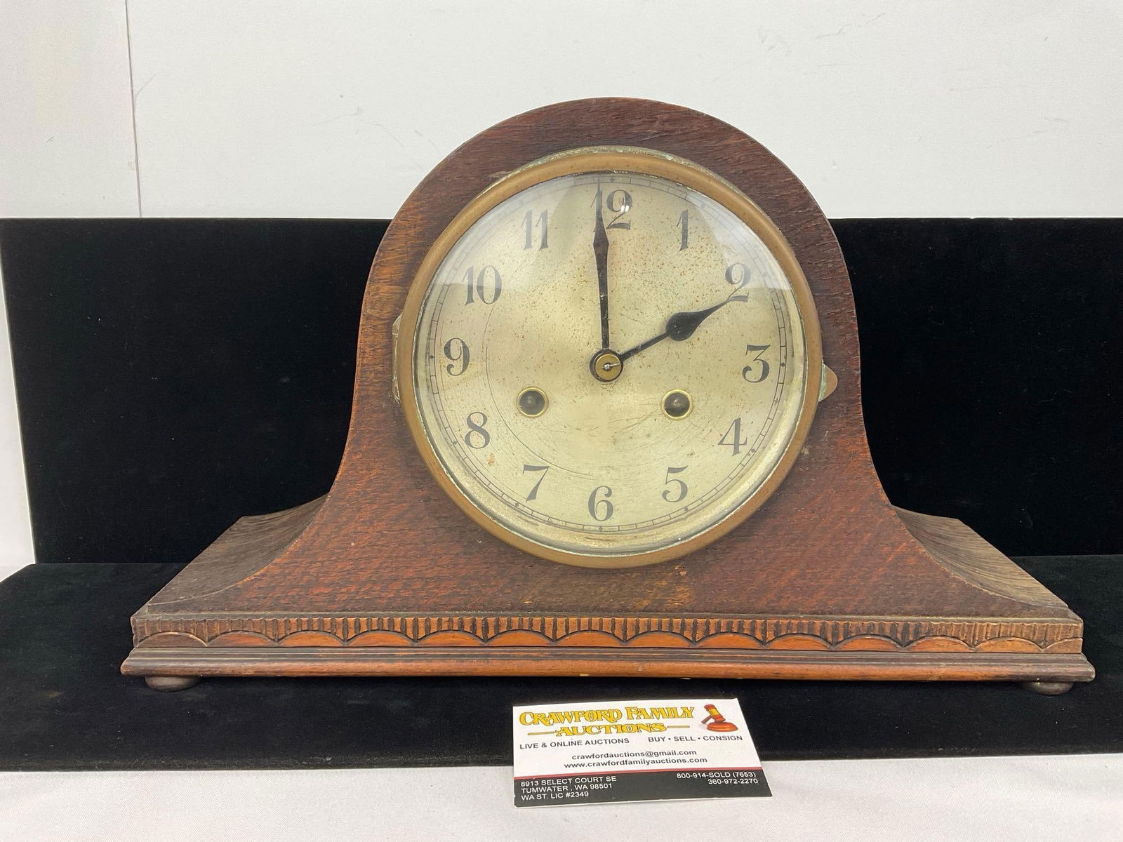 Early 20th Century Humpback Mantel Clock, Time Strike, Westminster Chime, 10h x 16w x 6d inches (1 of 6)