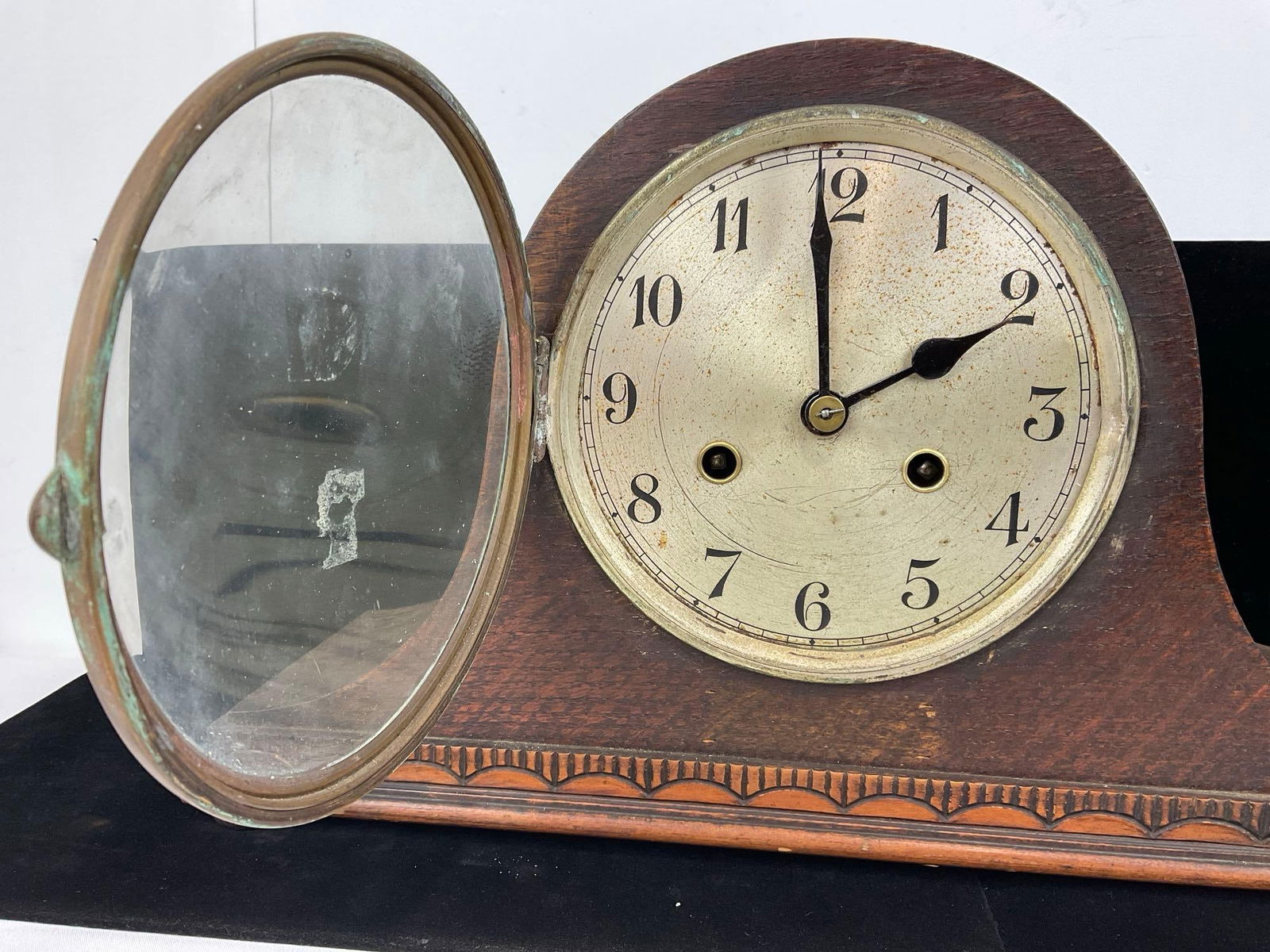Early 20th Century Humpback Mantel Clock, Time Strike, Westminster Chime, 10h x 16w x 6d inches - 2