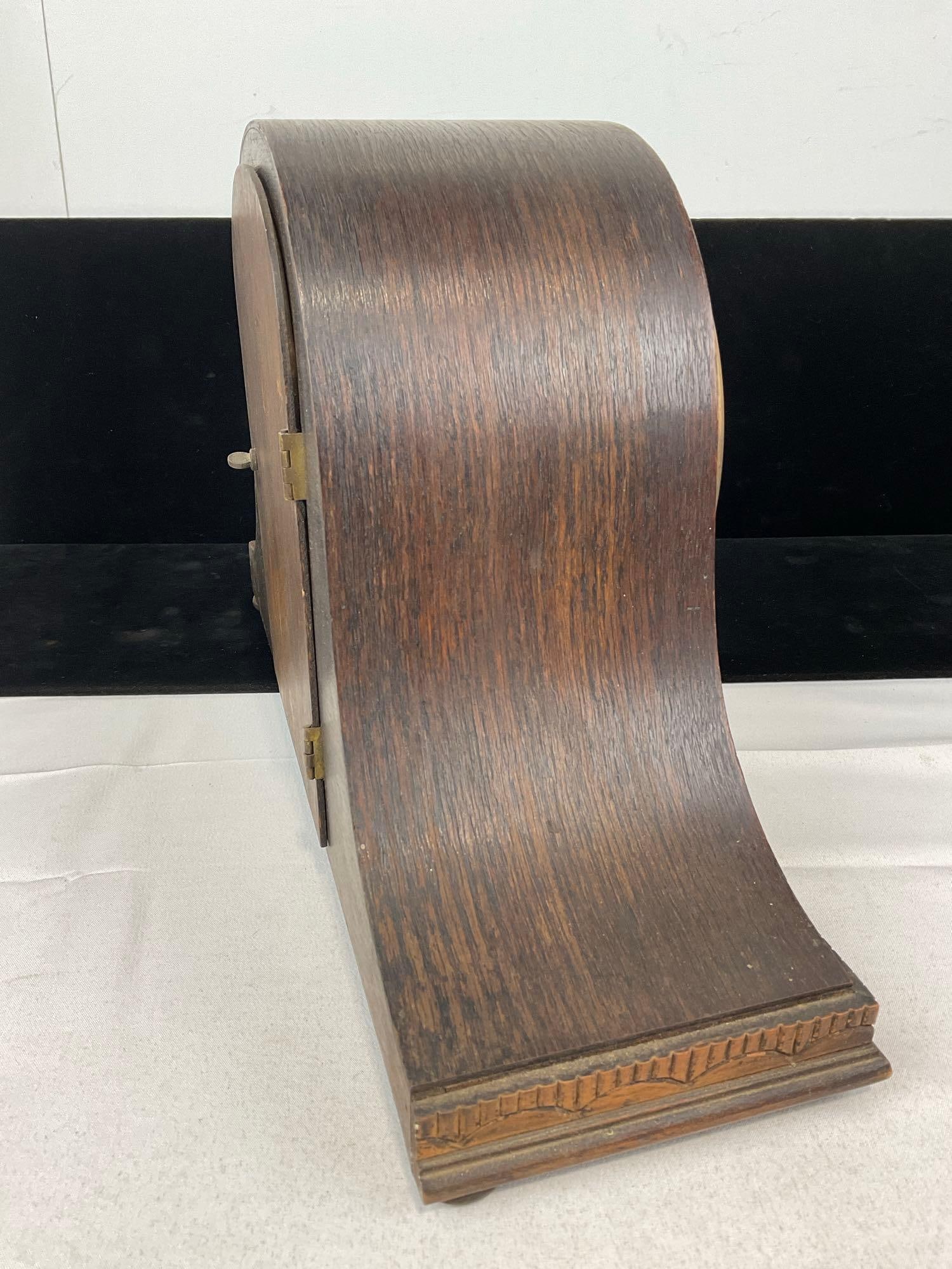 Early 20th Century Humpback Mantel Clock, Time Strike, Westminster Chime, 10h x 16w x 6d inches - 3