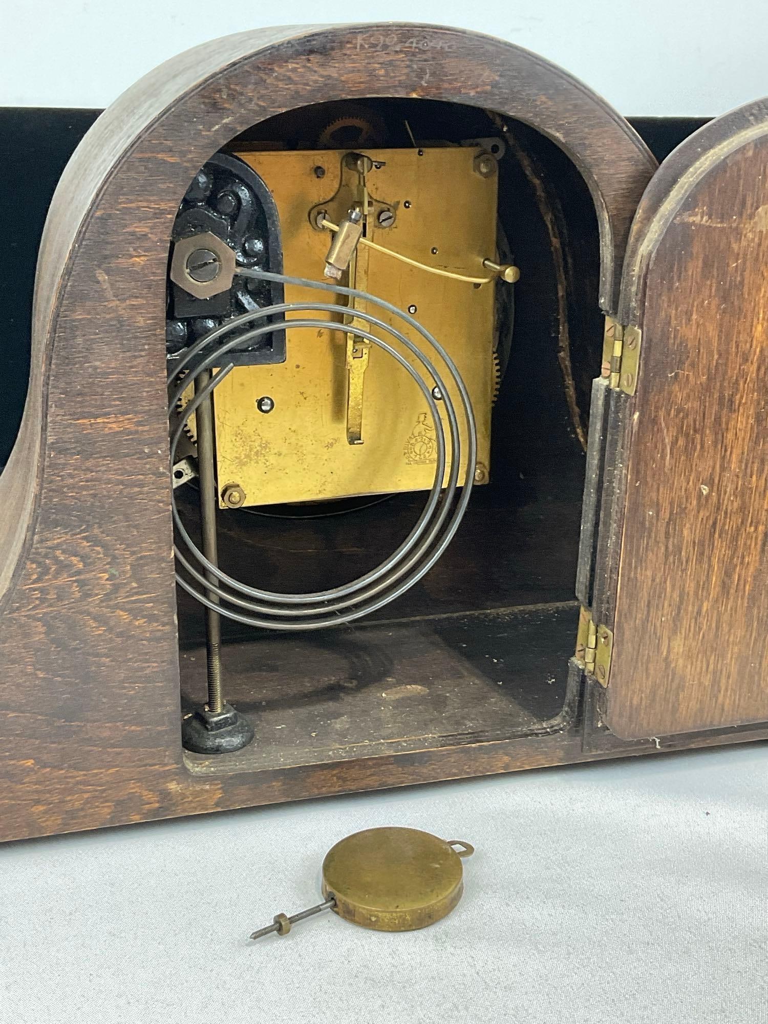 Early 20th Century Humpback Mantel Clock, Time Strike, Westminster Chime, 10h x 16w x 6d inches - 5