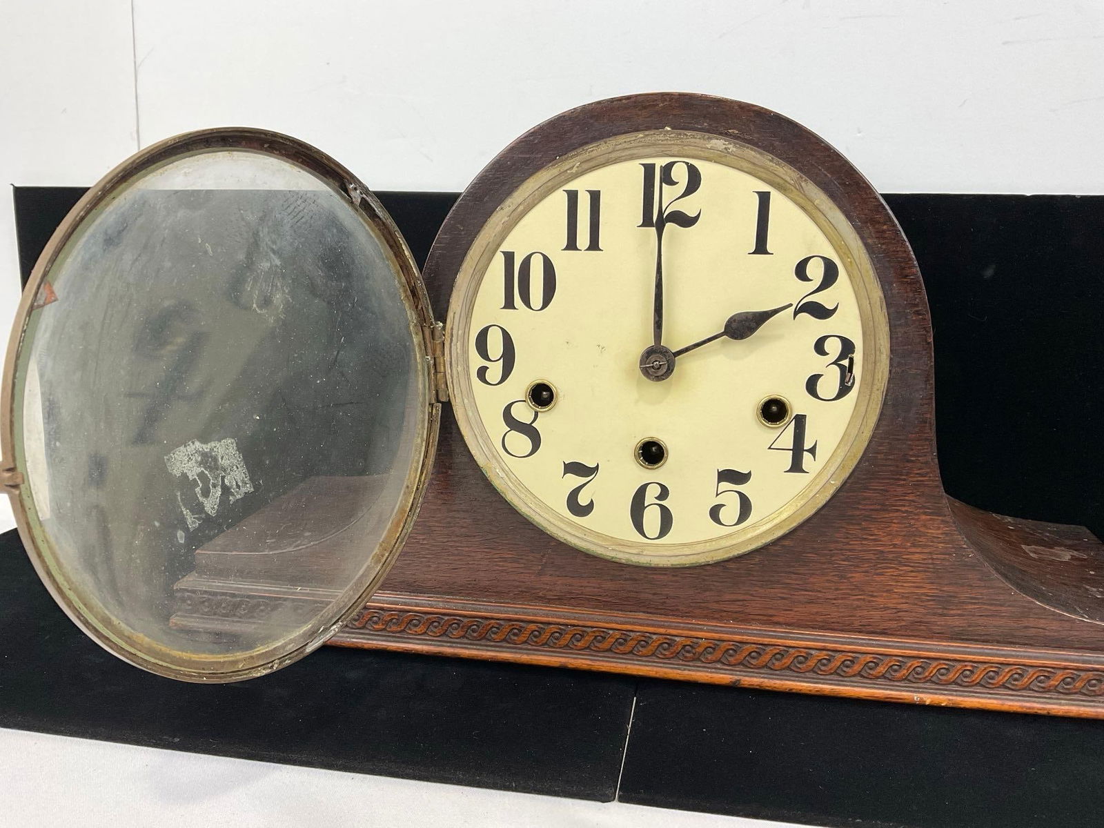 Early 20th Century English Oak Mantel Clock, Time Strike Chime, 10h x 16w x 6d inches - 2