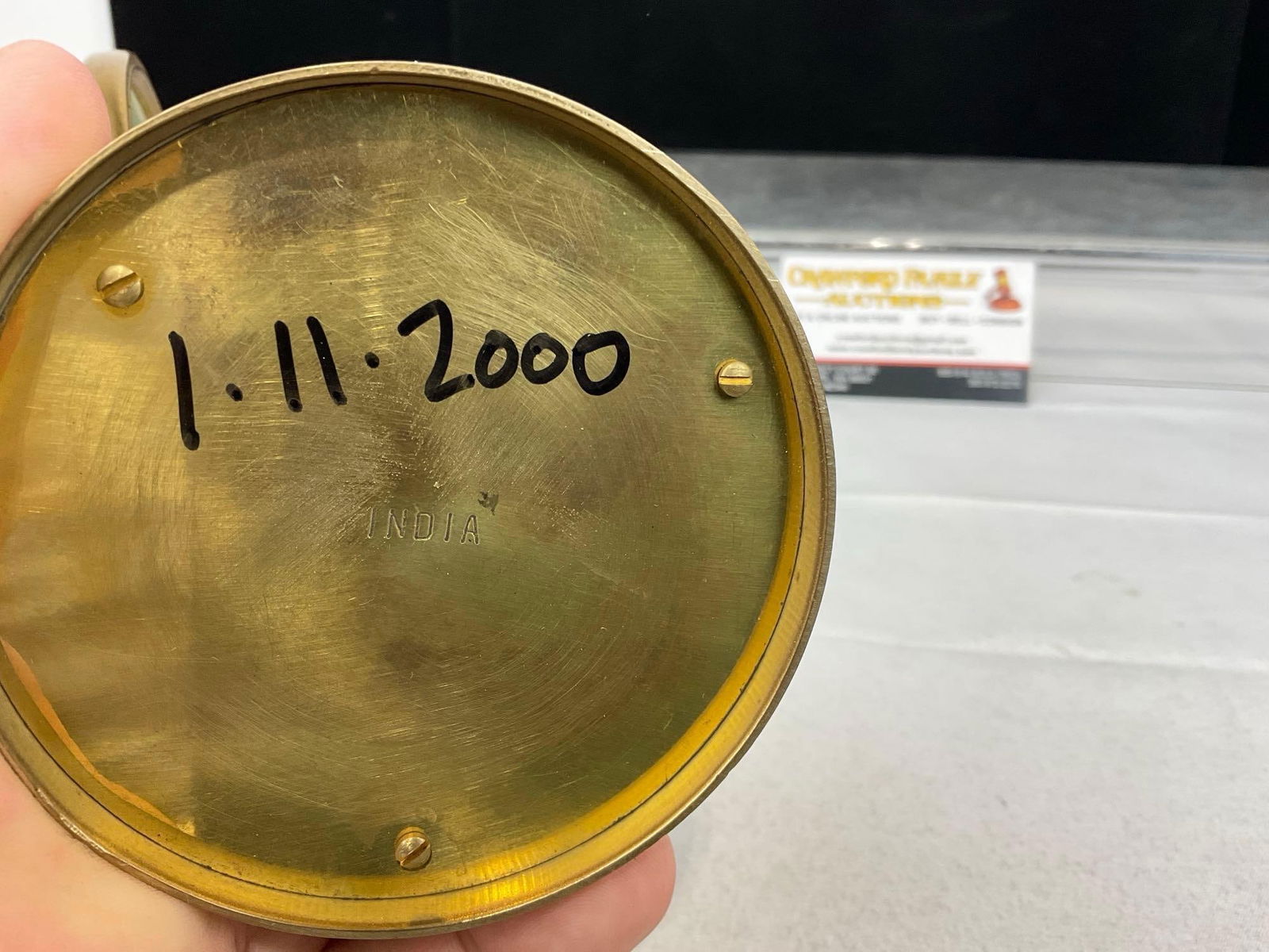 Vintage Brass Magnifying Glass on Stand & Antique Cast Iron A. Trent Surface Gauge - 4