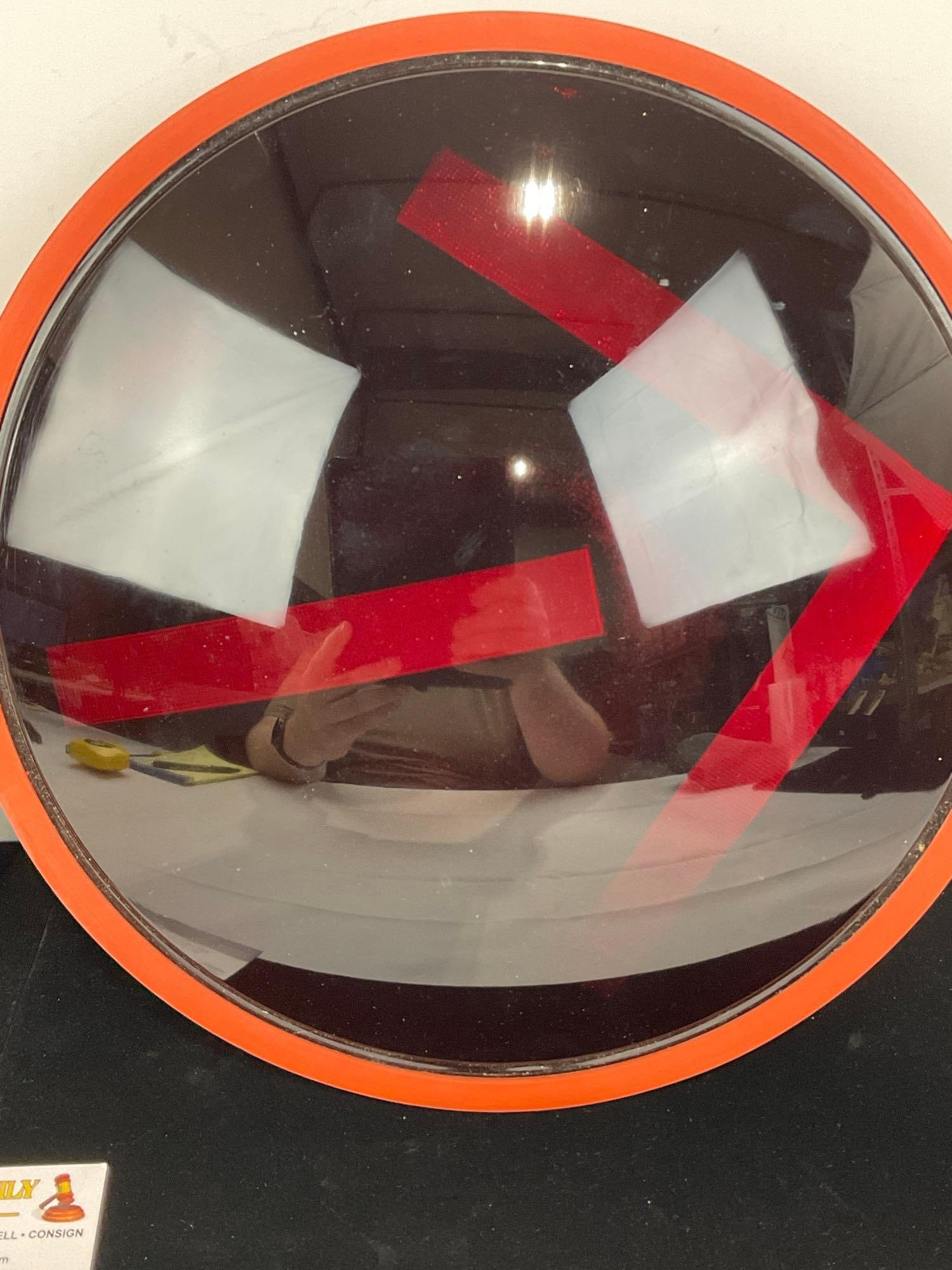 Pair of Large Traffic Lenses, Green & Red Arrows, 3h x 13w x 13d inches, one Glass & one Plastic - 2