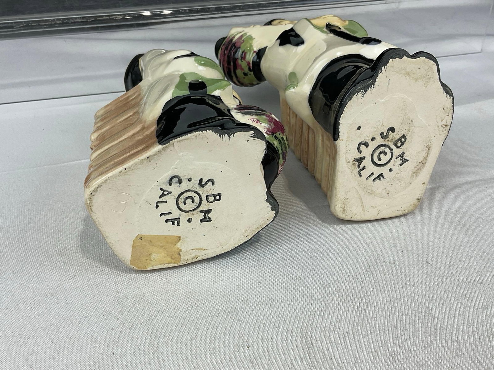 Pair of Asian Glazed Pottery Planters, SBM California Pottery, 8h x 6w x 4d inches - 4