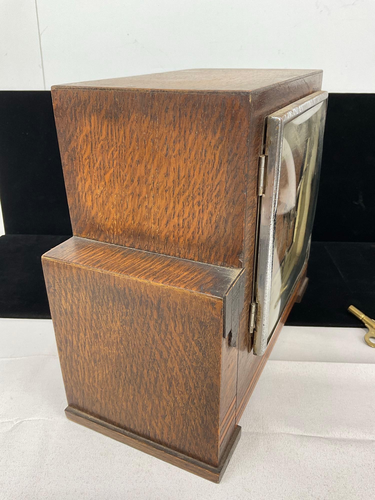 Early 20th Century Square Mantel Clock, Time Strike w/key, 10h x 11w x 6d inches - 3