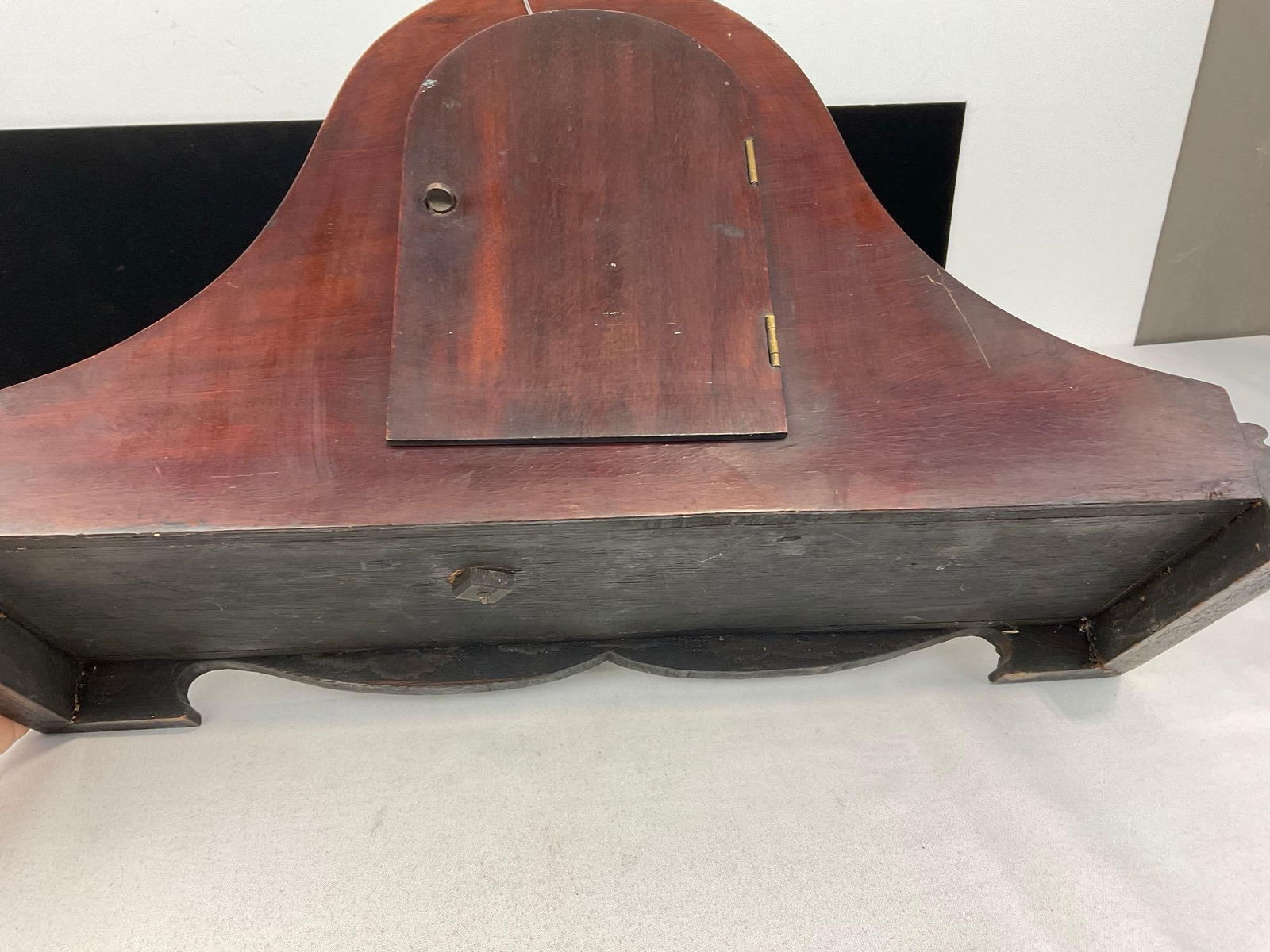 Antique German Badische Mantel Clock w/Key, Time Strike, 11h x 19w x 7d inches - 7