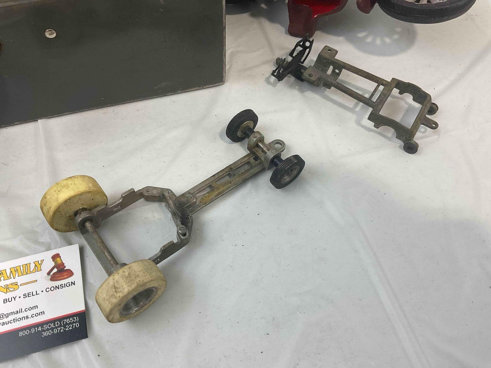 Vintage Steelmaster Toolbox w/ Assorted Metal Toys & Parts, incl. Cast Iron Motorcycle & More! - 3