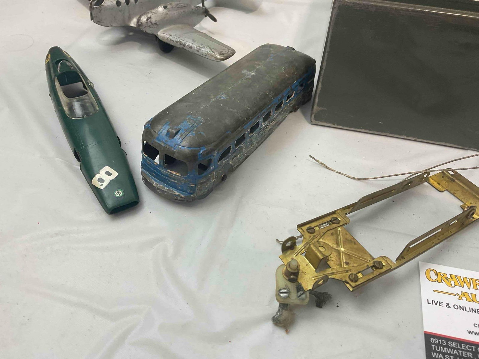 Vintage Steelmaster Toolbox w/ Assorted Metal Toys & Parts, incl. Cast Iron Motorcycle & More! - 4