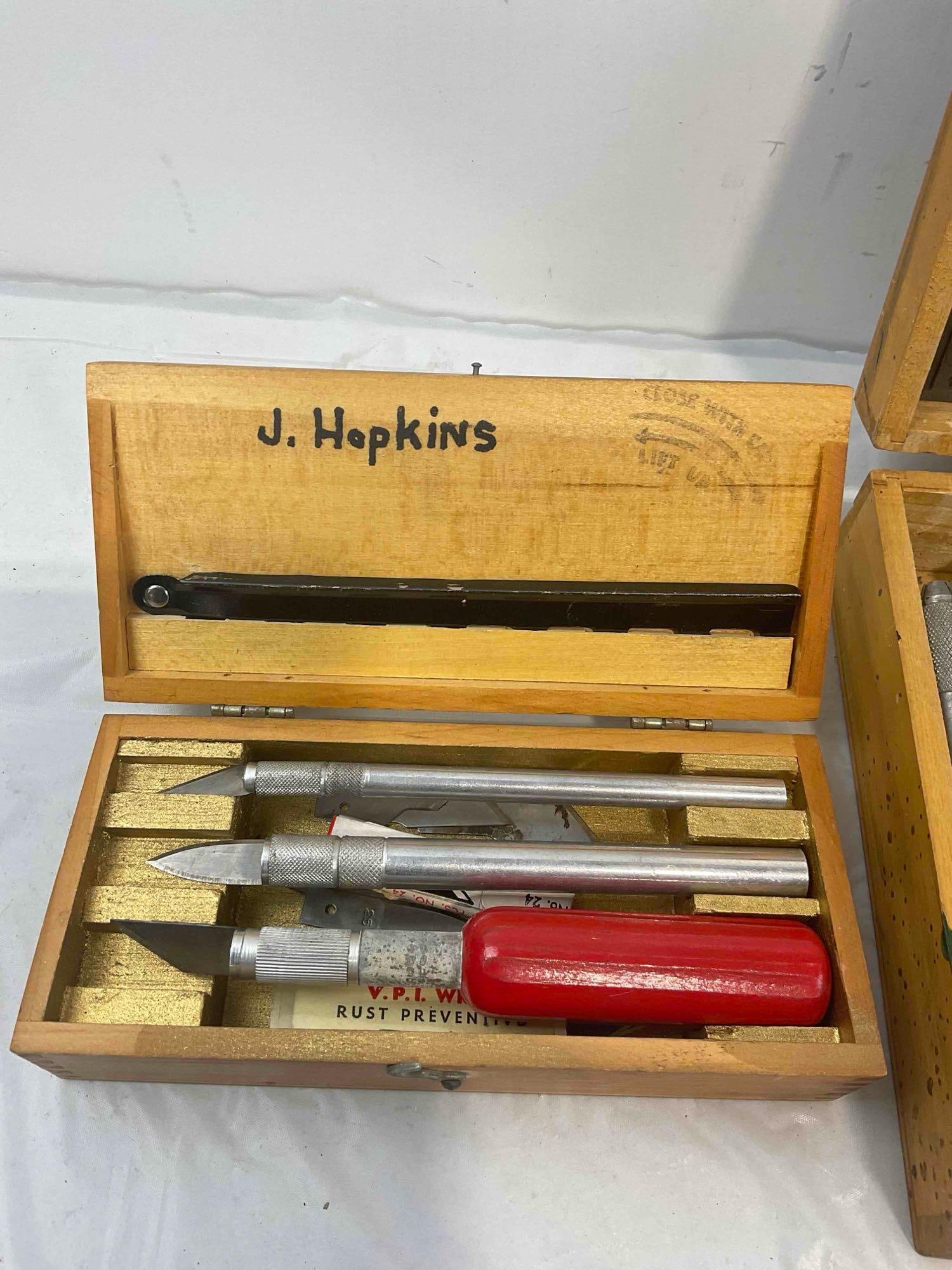 2 pcs Vintage X-Acto Knife & Tool Sets, incl. Blades & Saw. Very Good Condition. See pics. - 3