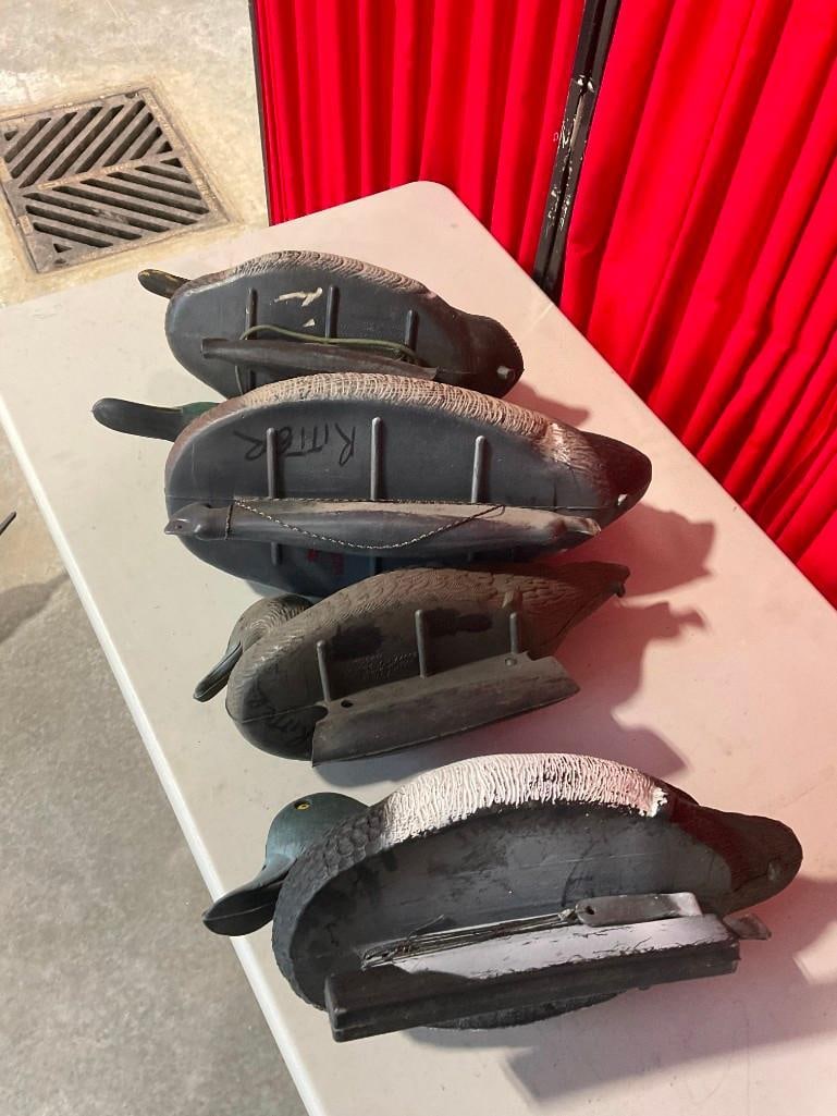 Collection of 4x Floating Duck Decoys in Fair Condition Inc Flambeau Brand - 5