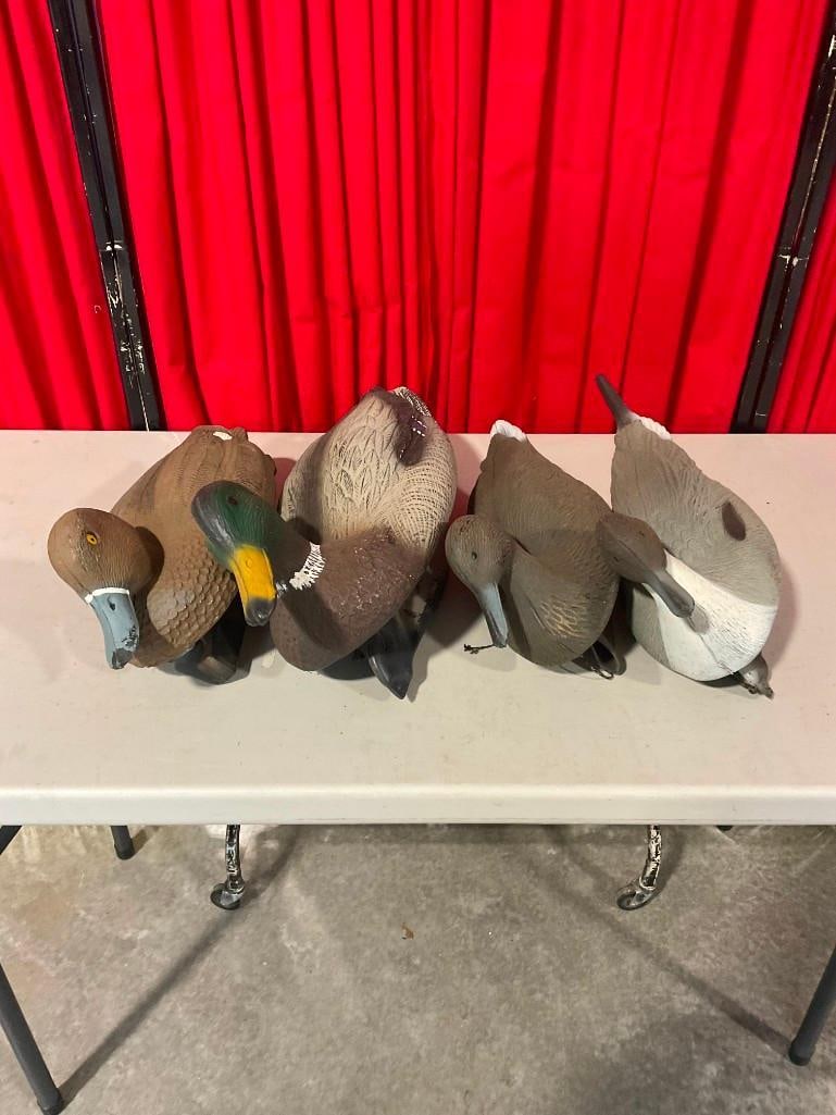 Collection of 4x Flambeau Brand Floating Duck Decoys in Fair Condition Inc - 2