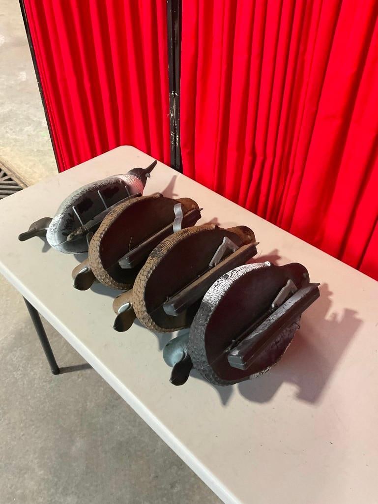 Collection of 4x Flambeau Brand Floating Duck Decoys in Fair Condition - 4