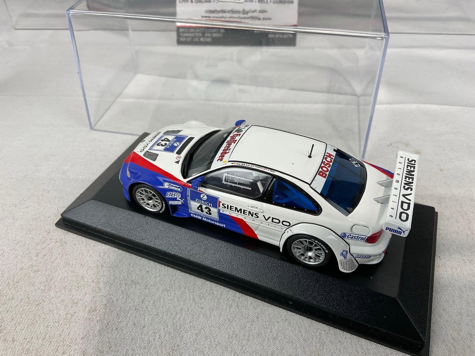 2x Minichamps 1/43 Scale Diecast Cars, 2004 BMW M3 GTR,1 signed by Pedro Lamy, Dirk & Jorg Muller - 5