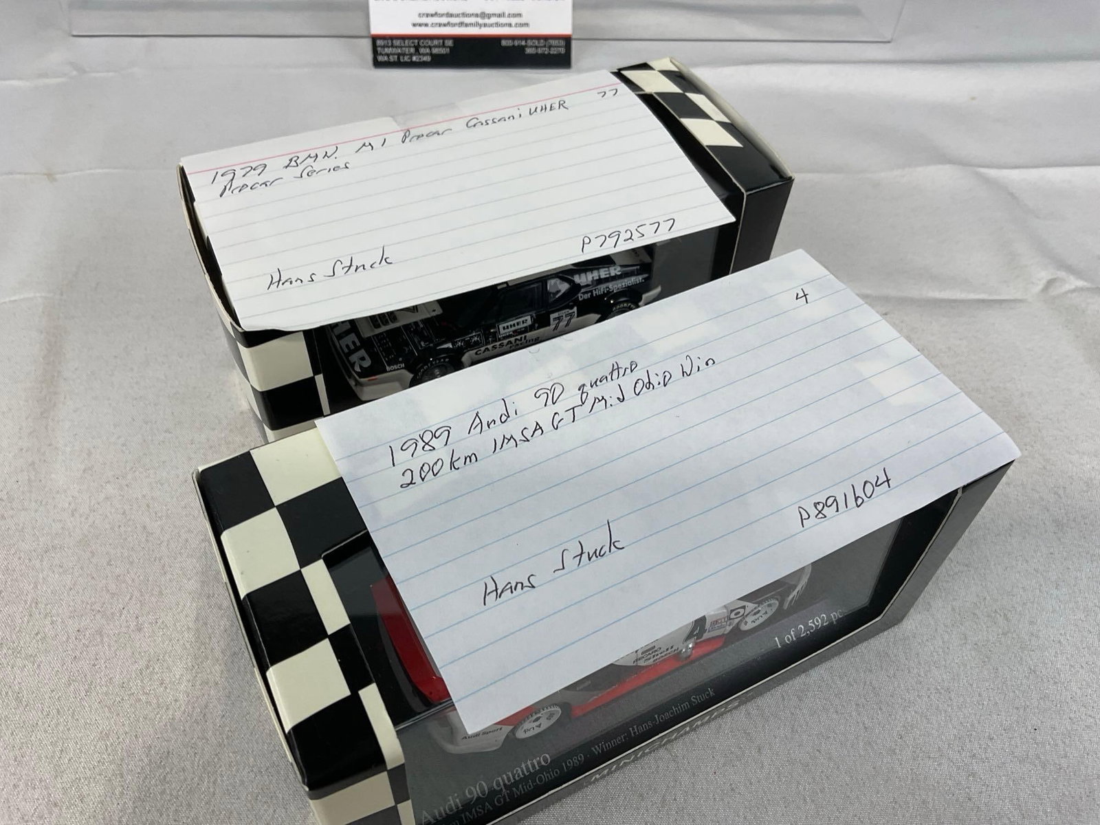 2 Minichamps 1/43 Scale Diecast Cars, 1979 BMW M1 & 1989 Audi 90 Quattro by Hans Stuck - 8