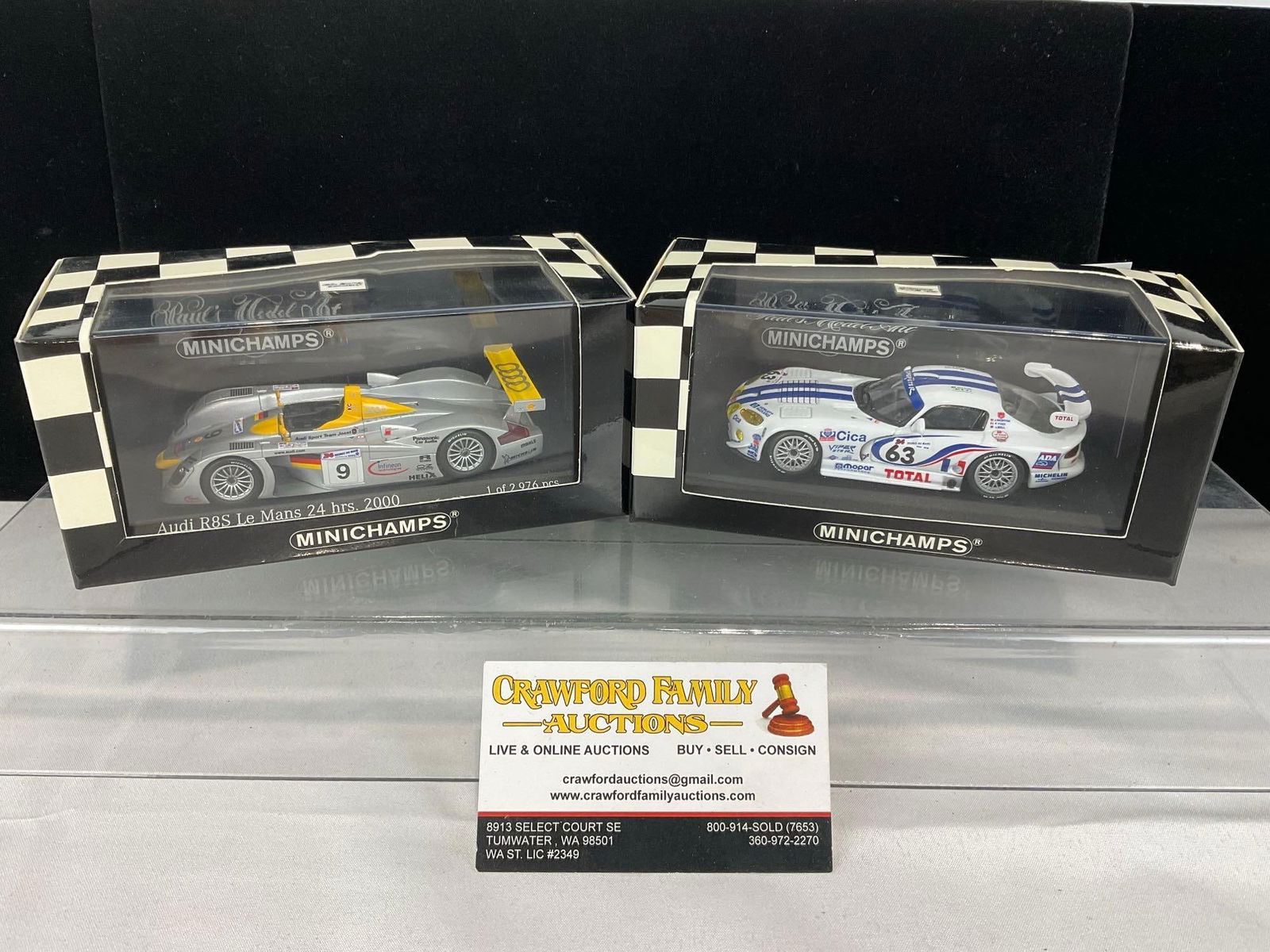 2 Minichamps 1/43 Scale Diecast Cars, 1997 Viper GTS-R LM24H & 2000 Audi R8S LM24H (1 of 7)