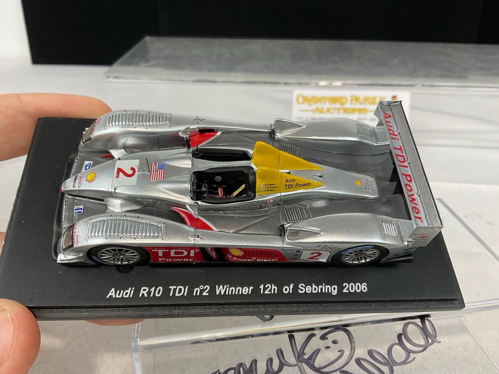 Spark 1/43 Scale Diecast Car Audi R10 TDI #2 Winner 12h of Sebring 2006, Signed by all 3 drivers - 4