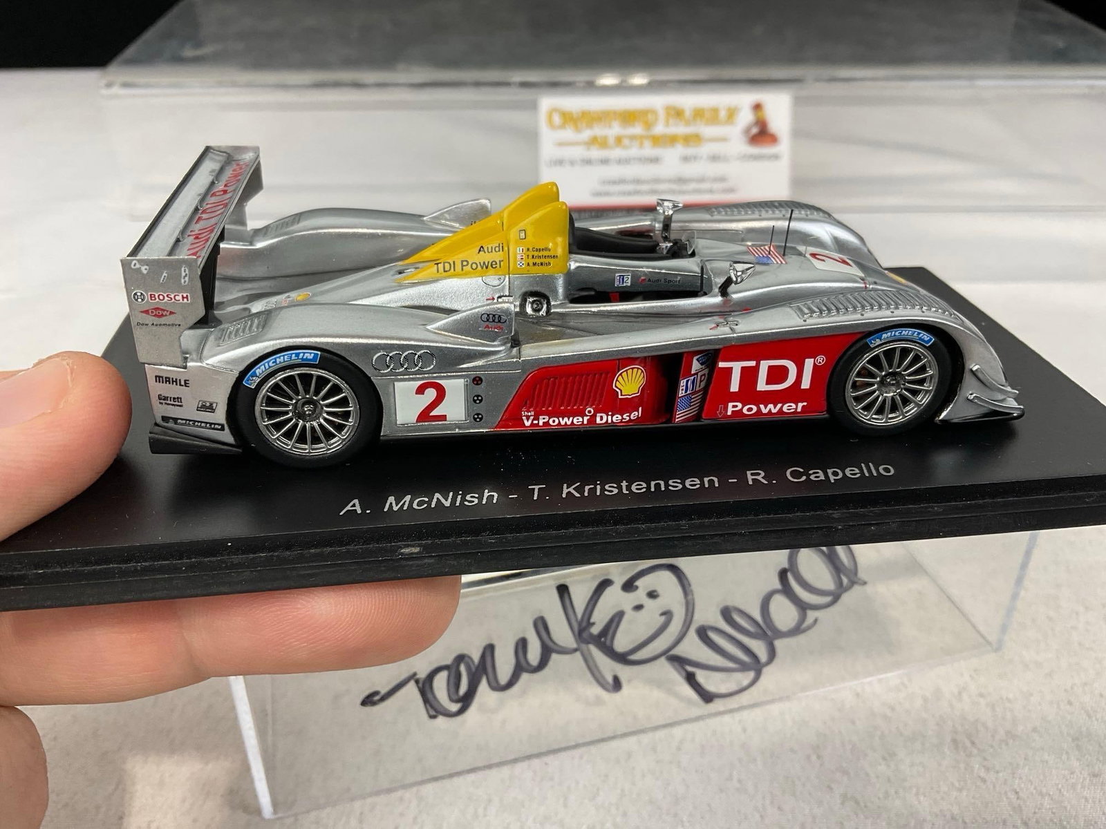 Spark 1/43 Scale Diecast Car Audi R10 TDI #2 Winner 12h of Sebring 2006, Signed by all 3 drivers - 5