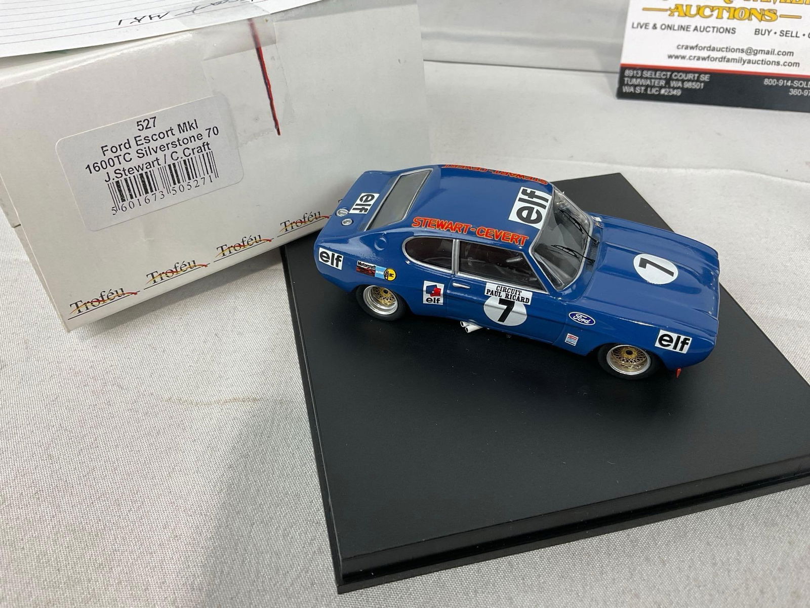 Trofeu 1/43 Scale Diecast Car Ford Escort Mk1 1600TC Silverstone J. Stewart, 3h x 6w x 6d inches - 2