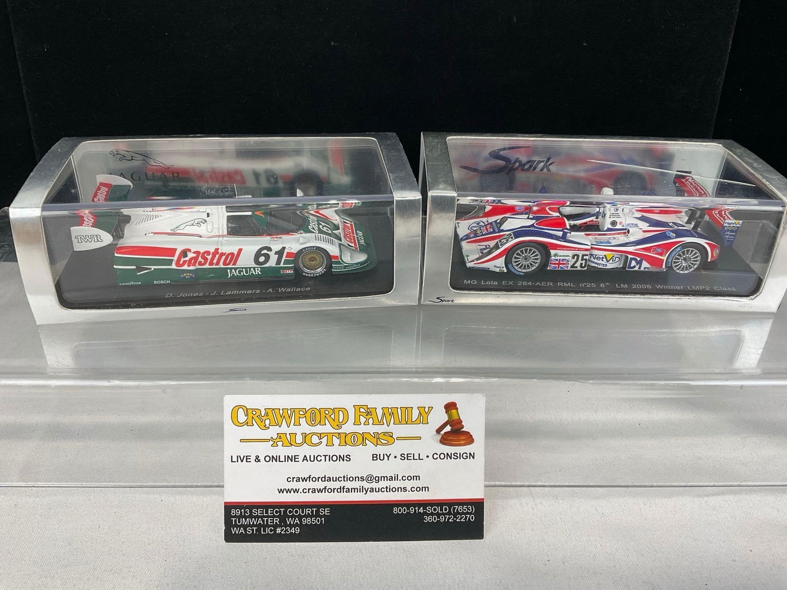 2 Spark 1/43 Scale Diecast Cars, 2006 MG Lola Ex 264-AER LM & 1990 Jaguar XJR 12 #61 24h Daytona (1 of 8)