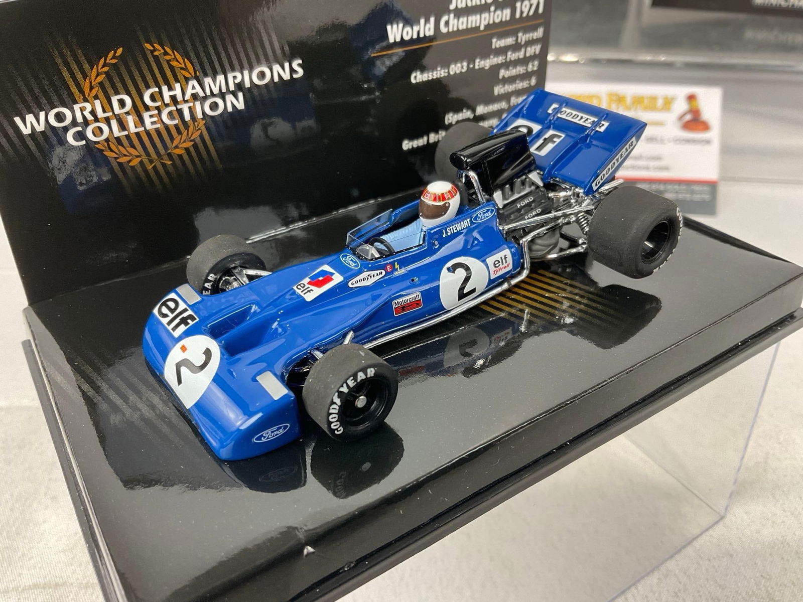 2 Minichamps 1/43 Scale Diecast Cars 1971 & 1973 Jackie Stewart Tyrrell Ford World Champion - 3