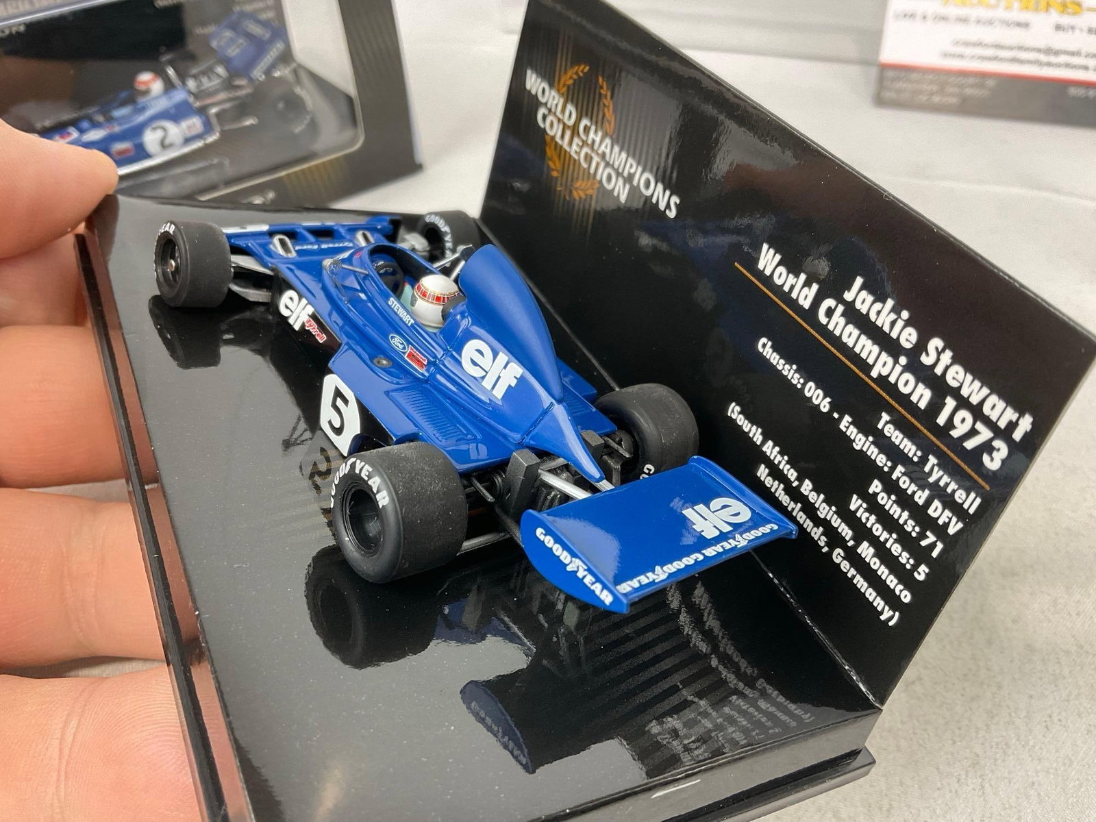 2 Minichamps 1/43 Scale Diecast Cars 1971 & 1973 Jackie Stewart Tyrrell Ford World Champion - 8
