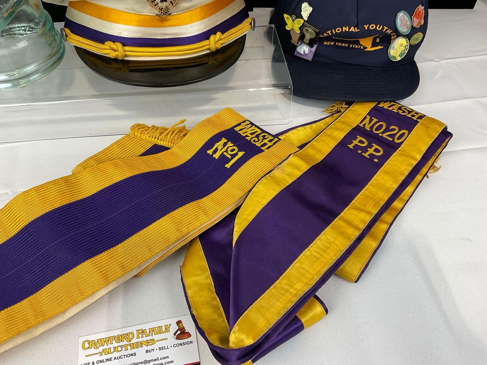 Pair of Fraternal Hats & 2 Sashes, Patriarchs Militant Caps, Independent Order of Odd Fellows - 5