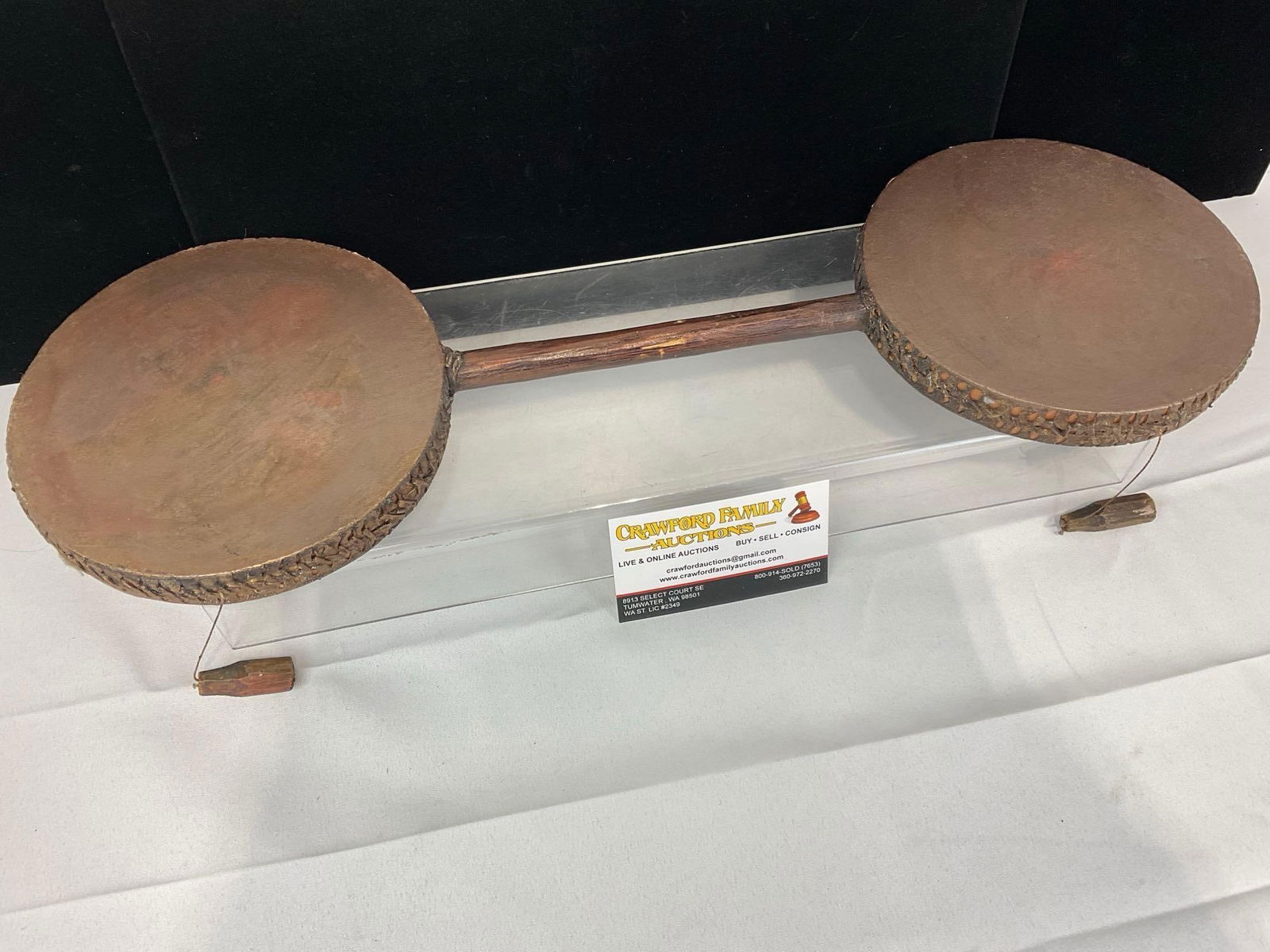 Vintage 4 Headed Cabulete Twist Drum, 3h x 21w x 7d inches - 2