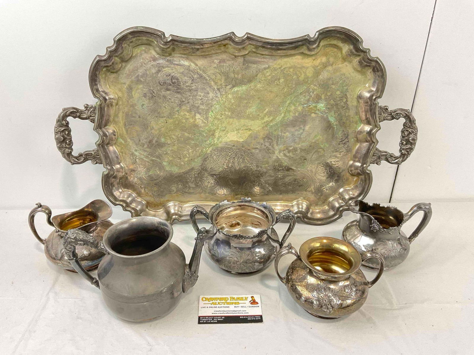 6 pcs Vintage Silver Plated Dish Assortment, incl. 2x Pairpoint & 2x Reed & Barton. See pics. (1 of 11)