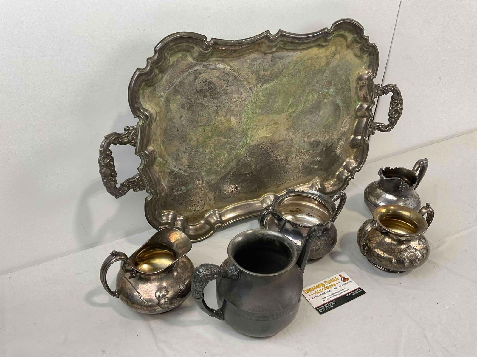 6 pcs Vintage Silver Plated Dish Assortment, incl. 2x Pairpoint & 2x Reed & Barton. See pics. - 3