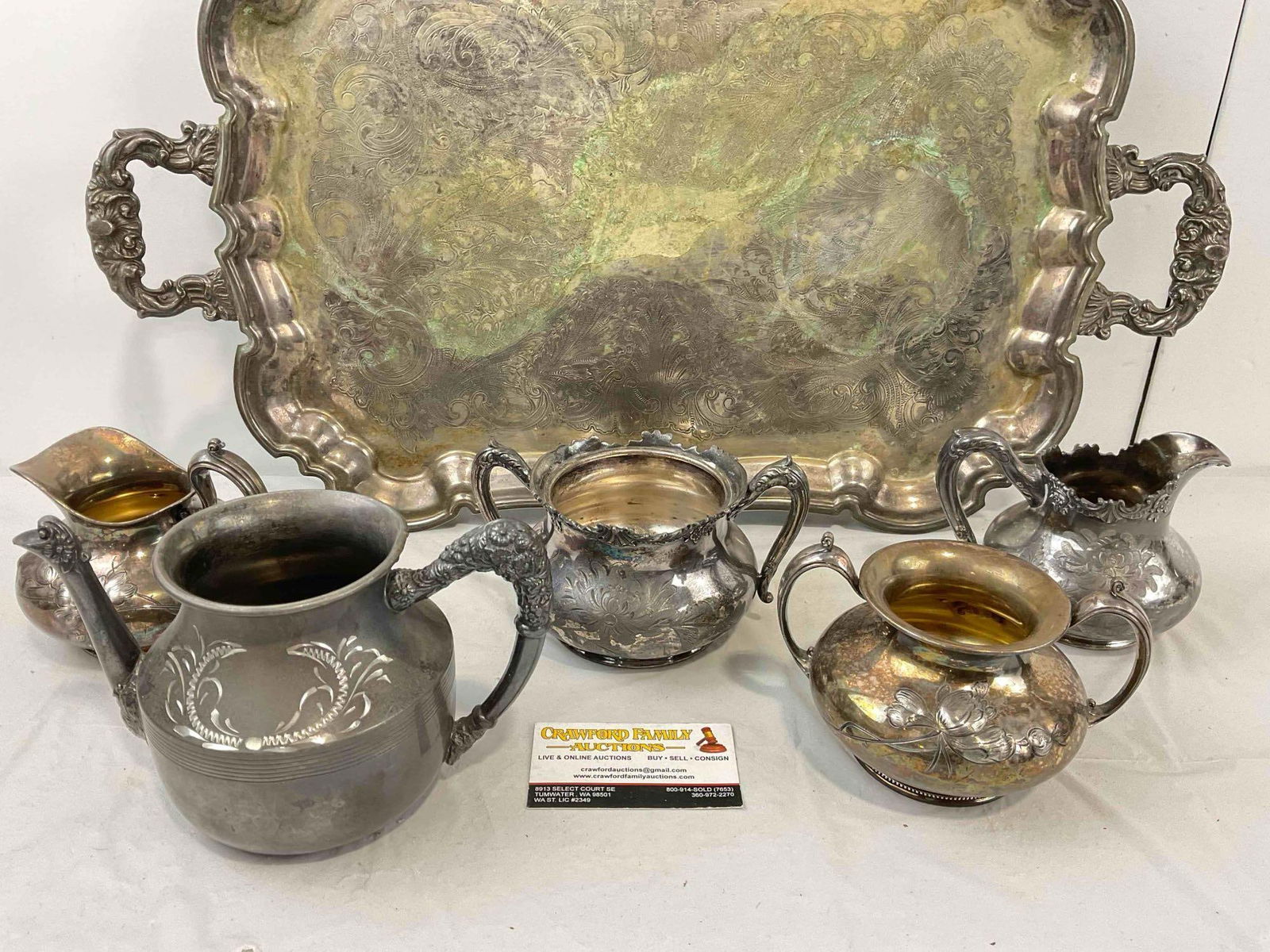 6 pcs Vintage Silver Plated Dish Assortment, incl. 2x Pairpoint & 2x Reed & Barton. See pics. - 4