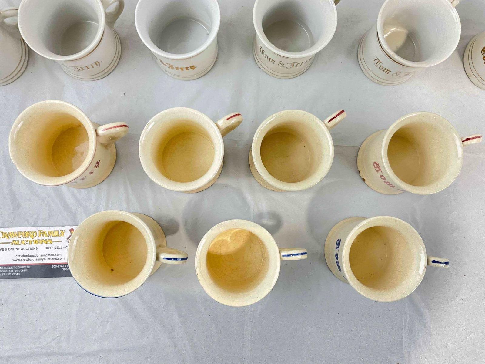 21 pcs Vintage Made in Japan Ceramic Tom & Jerry Cocktail Punch Mugs. Very Good Condition. - 4