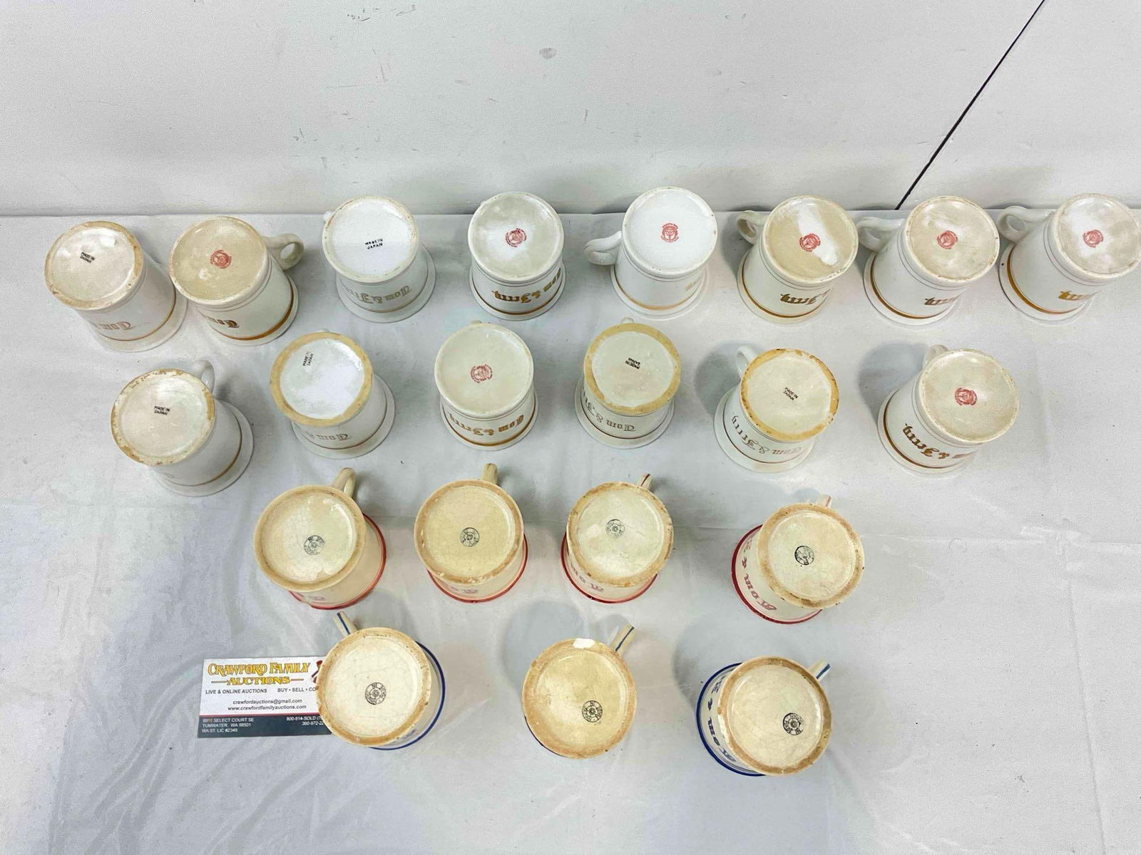 21 pcs Vintage Made in Japan Ceramic Tom & Jerry Cocktail Punch Mugs. Very Good Condition. - 7