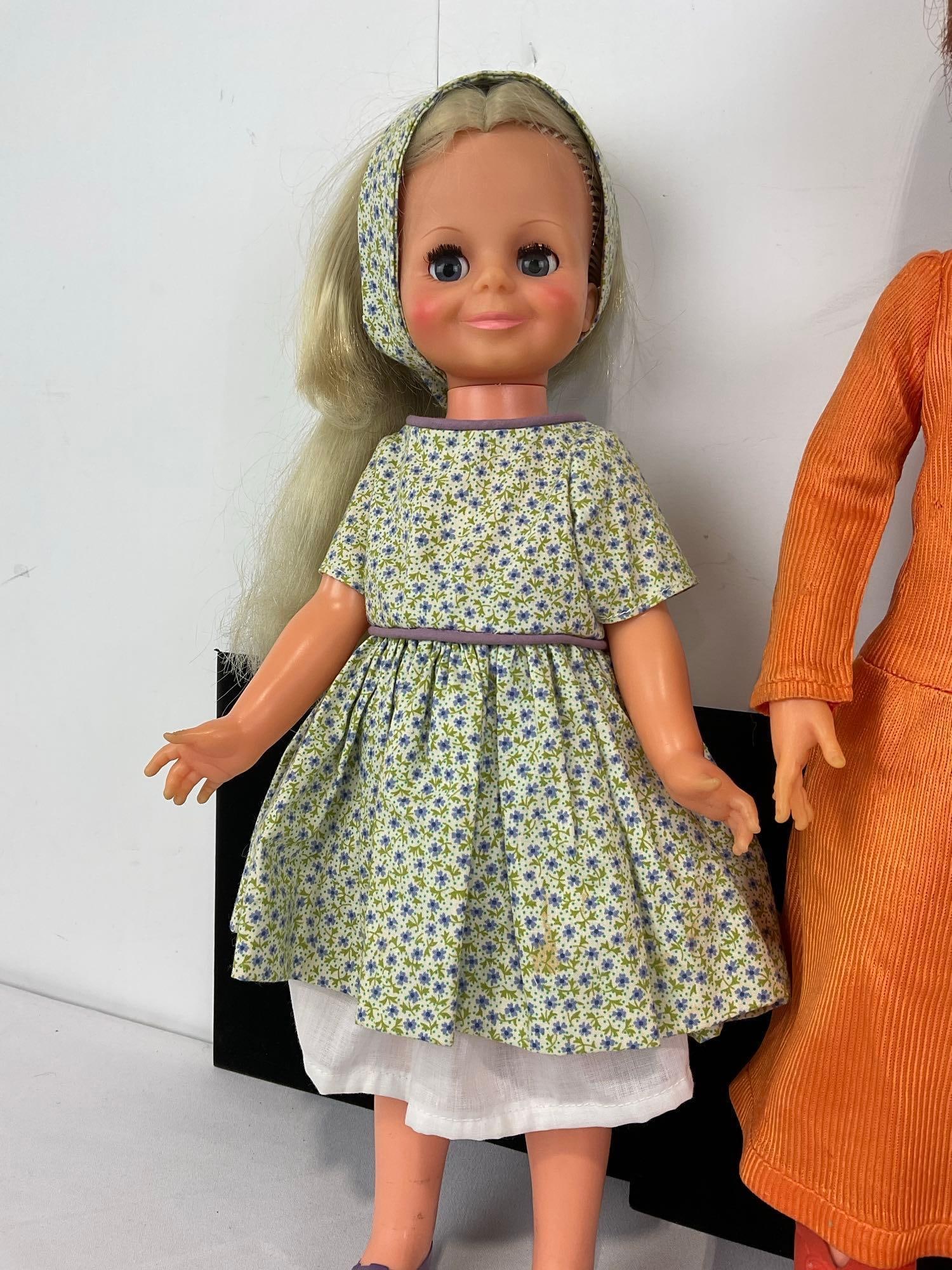 Set of 3 Ideal Dolls, 1969 & 1971 Crissy Dolls w/growing hair, 18 inches tall & 1970 Velvet Doll - 2