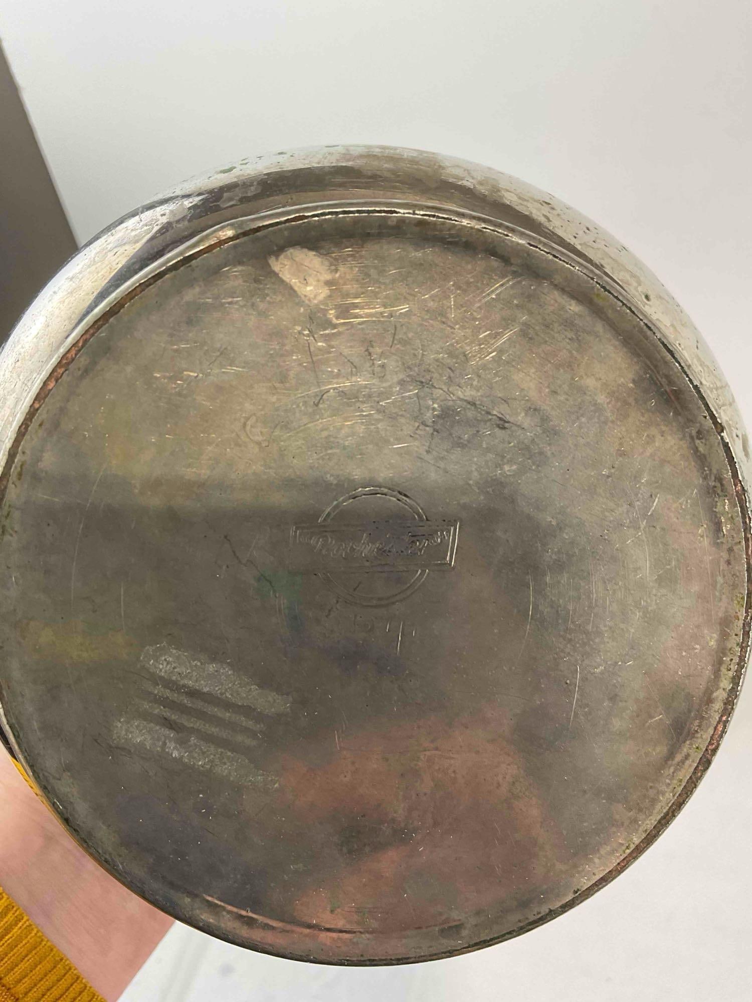 3 pcs Vintage Metal Tea Pots, incl. 1x Silvercraft Pewter & 1x Rochester Silver Plated. See pics. - 8