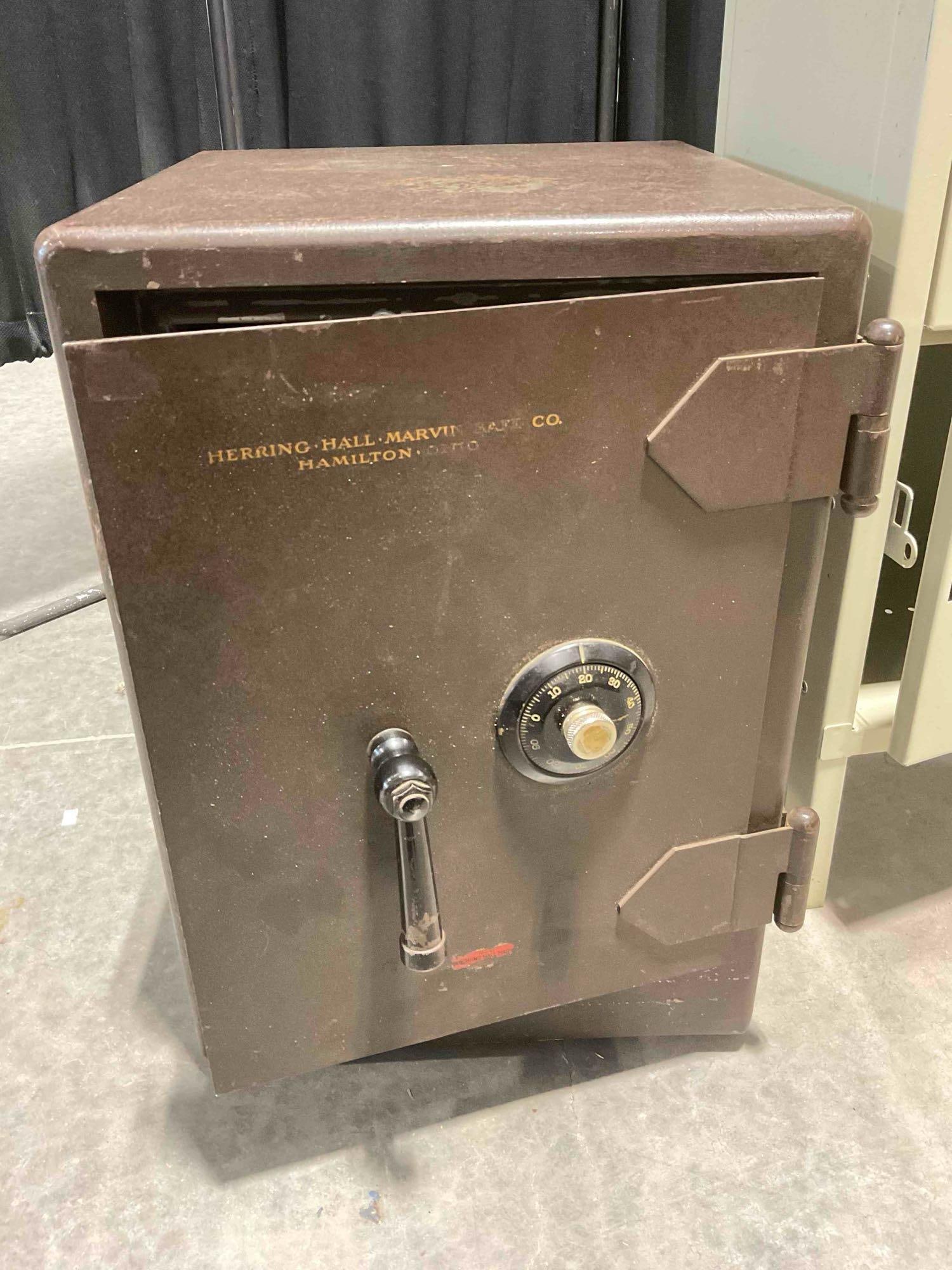 Vintage Herring-Hall Marvin Safe Co. Combination Floor Safe. No Code, Cannot Be Locked, As Is.: *No in-house shipping, due to size and weight* Vintage Herring-Hall Marvin Safe Co. Combination Floor Safe. No Code, Cannot Be Locked, As Is. Scraped up, Requires locksmith to fix lock,