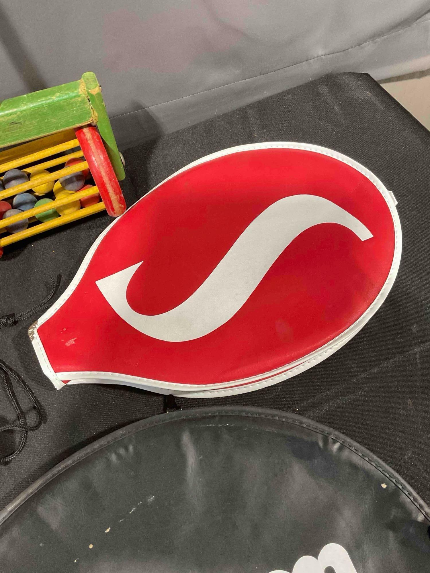 4 pcs Sports Gear Assortment, incl. Spalding & Wilson Tennis Rackets, Vintage Toy & More! - 5