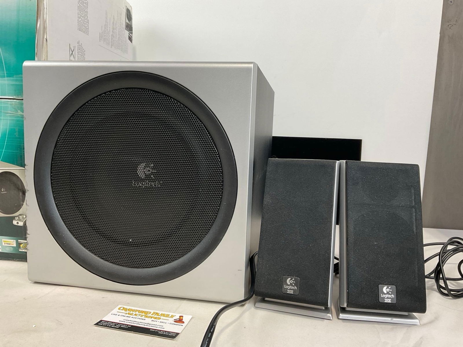 Logitech Z2300 Sub & Pair of Speakers, w/ box, missing wired remote, tested & works - 2