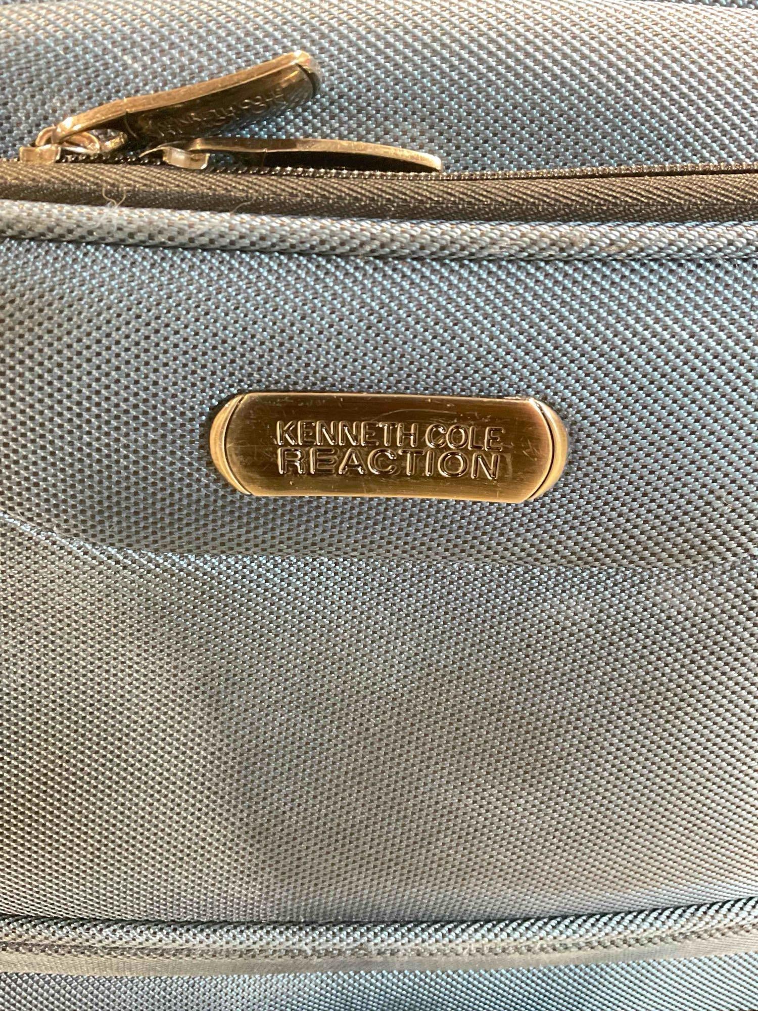 2 pcs Canvas Fabric Rolling Luggage Suitcases, Blue Kenneth Cole Reaction & Black Protege. - 3