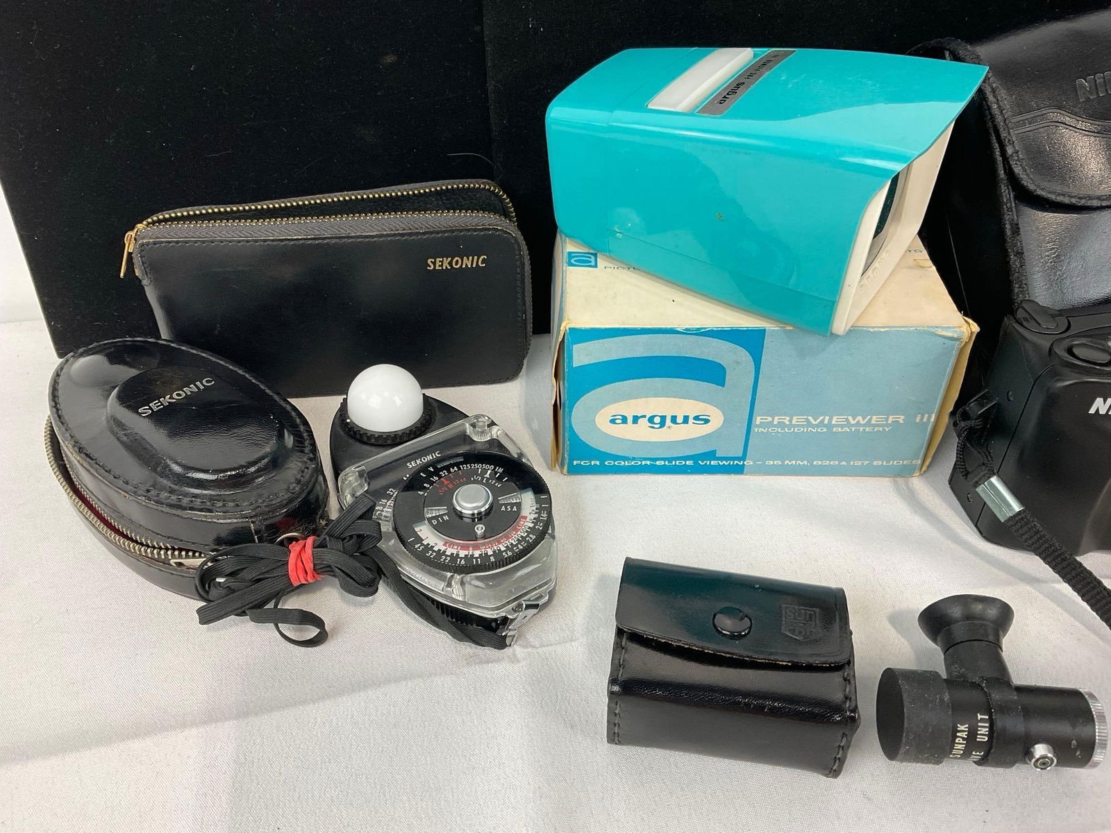 Nikon Film Camera & Ricoh RDC-5000 Cameras, Argus Previewer III, Sekonic Lightmeter w/set of slides - 2