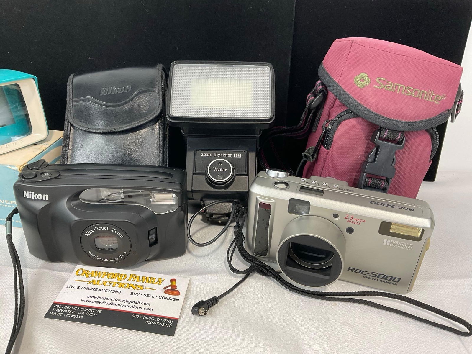 Nikon Film Camera & Ricoh RDC-5000 Cameras, Argus Previewer III, Sekonic Lightmeter w/set of slides - 3
