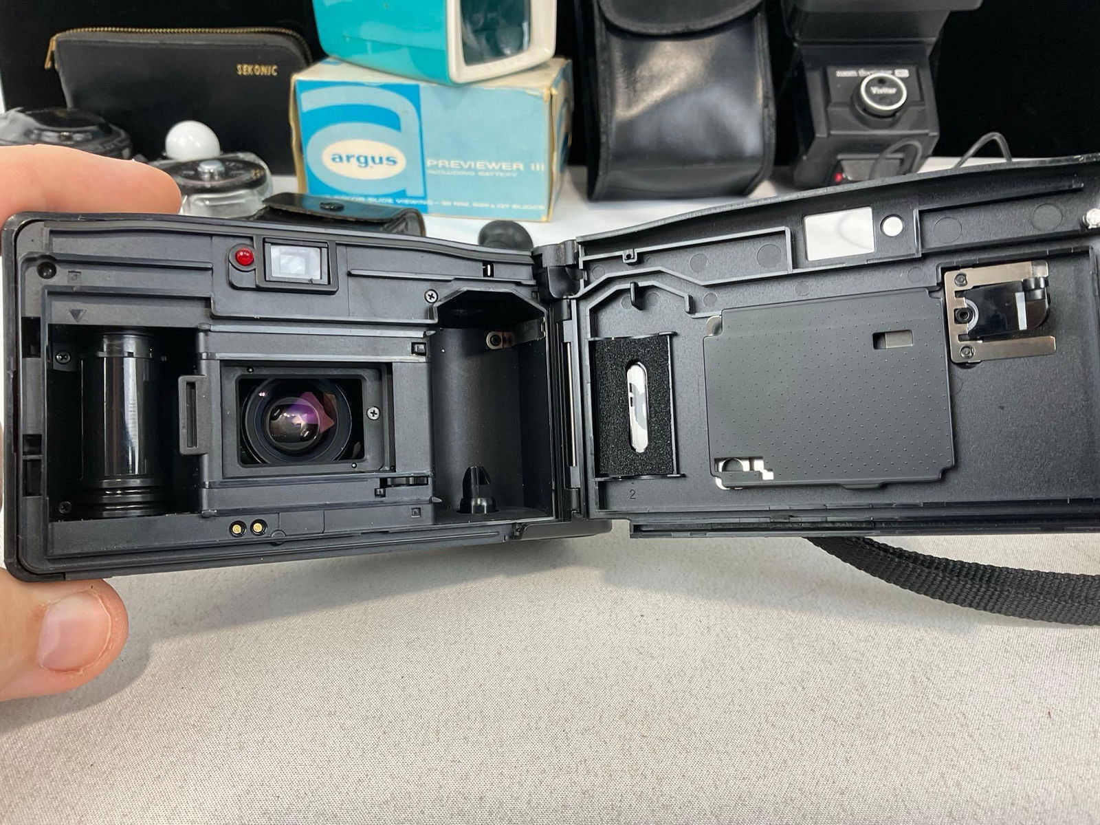 Nikon Film Camera & Ricoh RDC-5000 Cameras, Argus Previewer III, Sekonic Lightmeter w/set of slides - 7