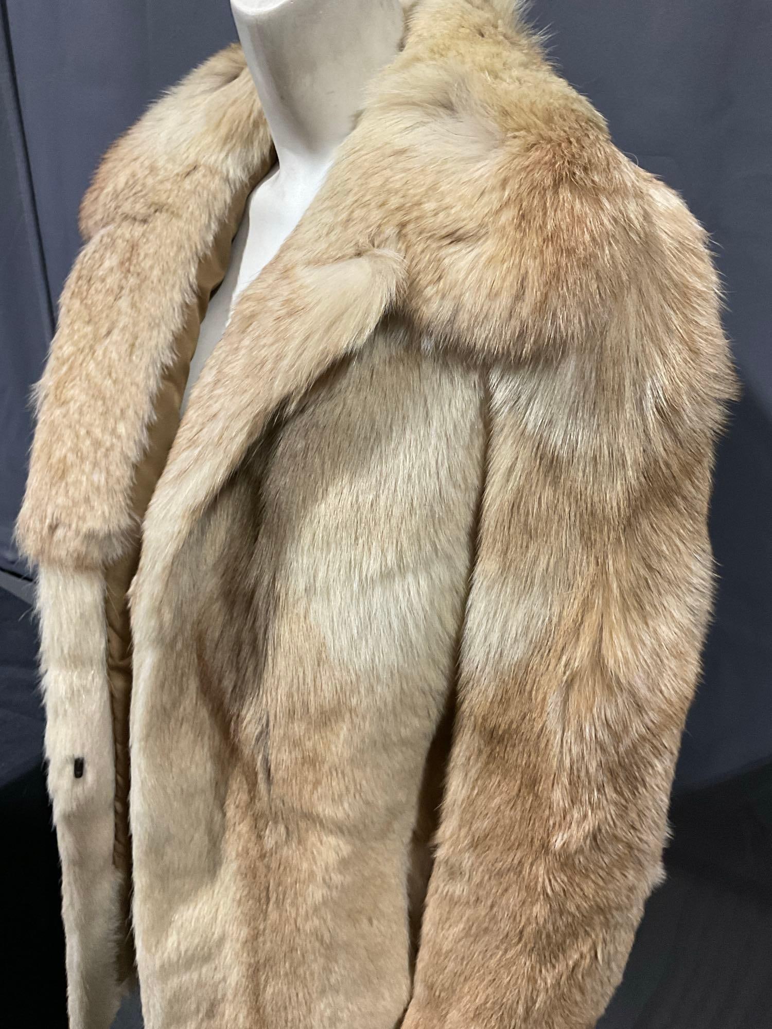 Vintage Rabbit Fur Coat, Golden Swallow(?) Light Brown in color, 32h x 19w inches - 2