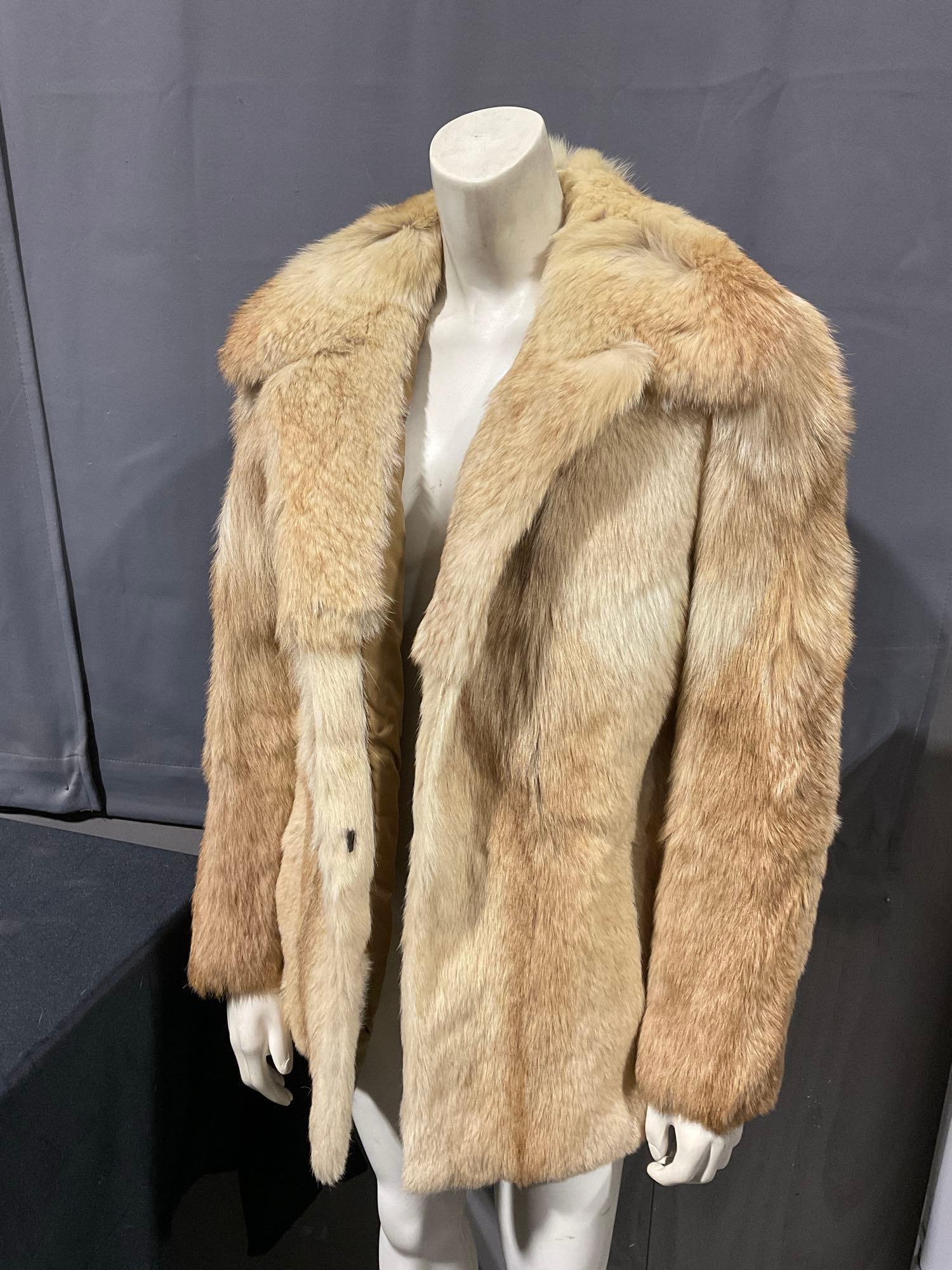 Vintage Rabbit Fur Coat, Golden Swallow(?) Light Brown in color, 32h x 19w inches - 3
