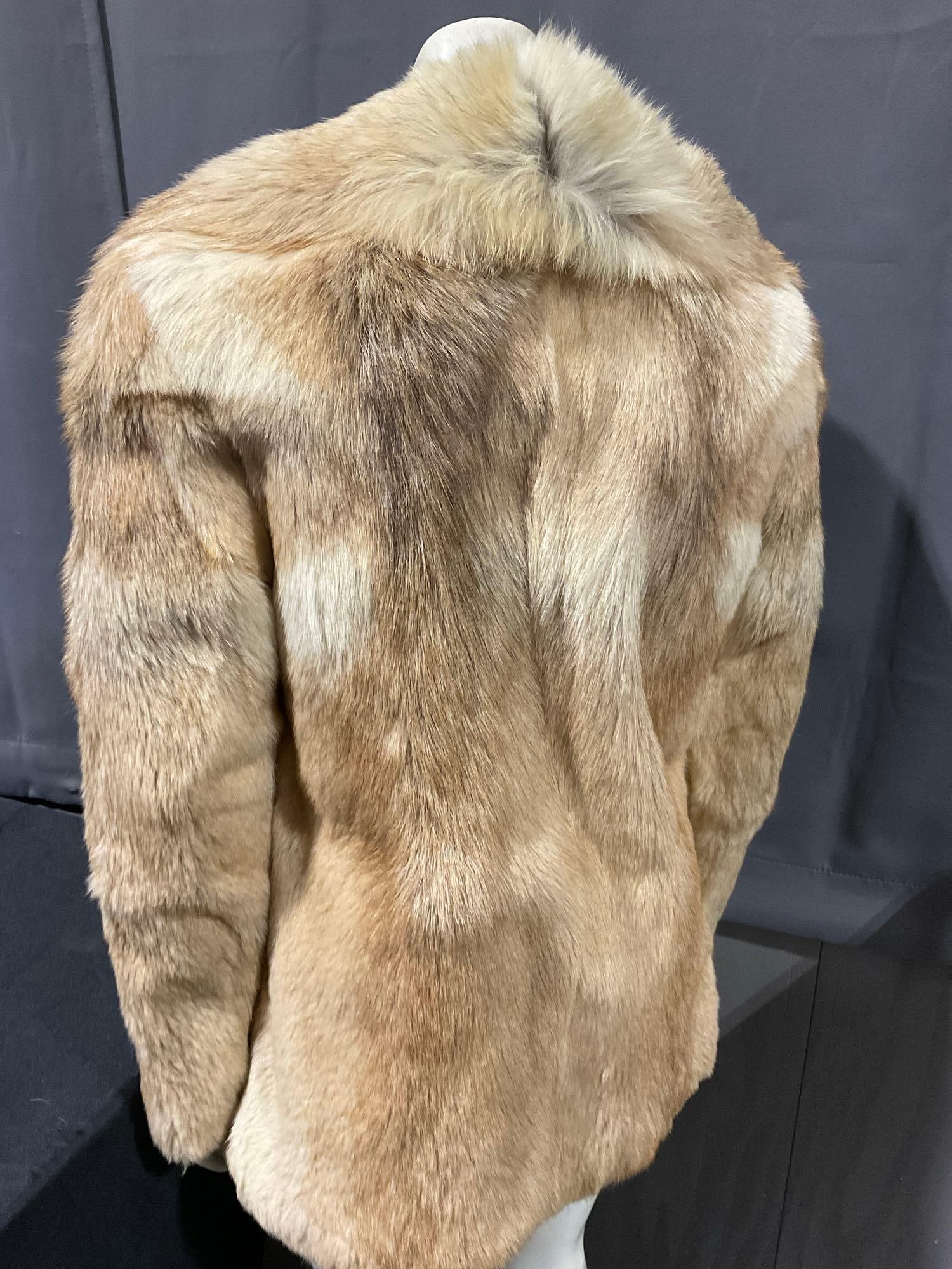 Vintage Rabbit Fur Coat, Golden Swallow(?) Light Brown in color, 32h x 19w inches - 4