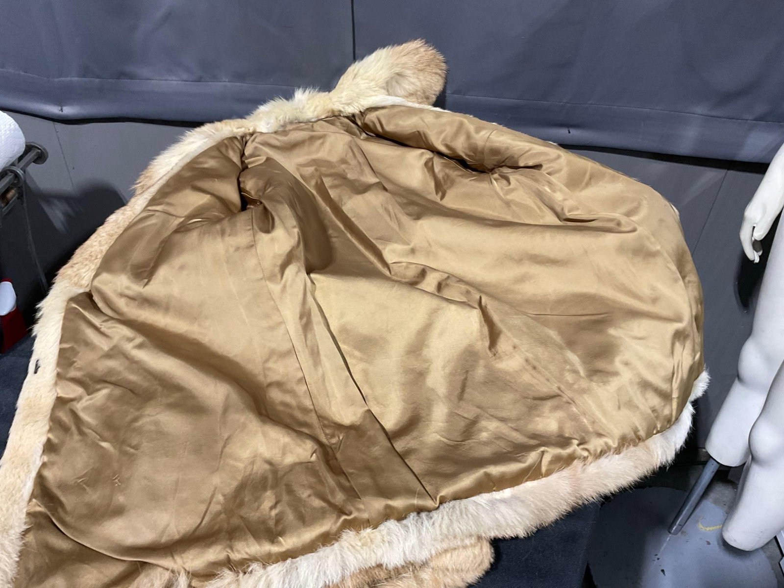 Vintage Rabbit Fur Coat, Golden Swallow(?) Light Brown in color, 32h x 19w inches - 5