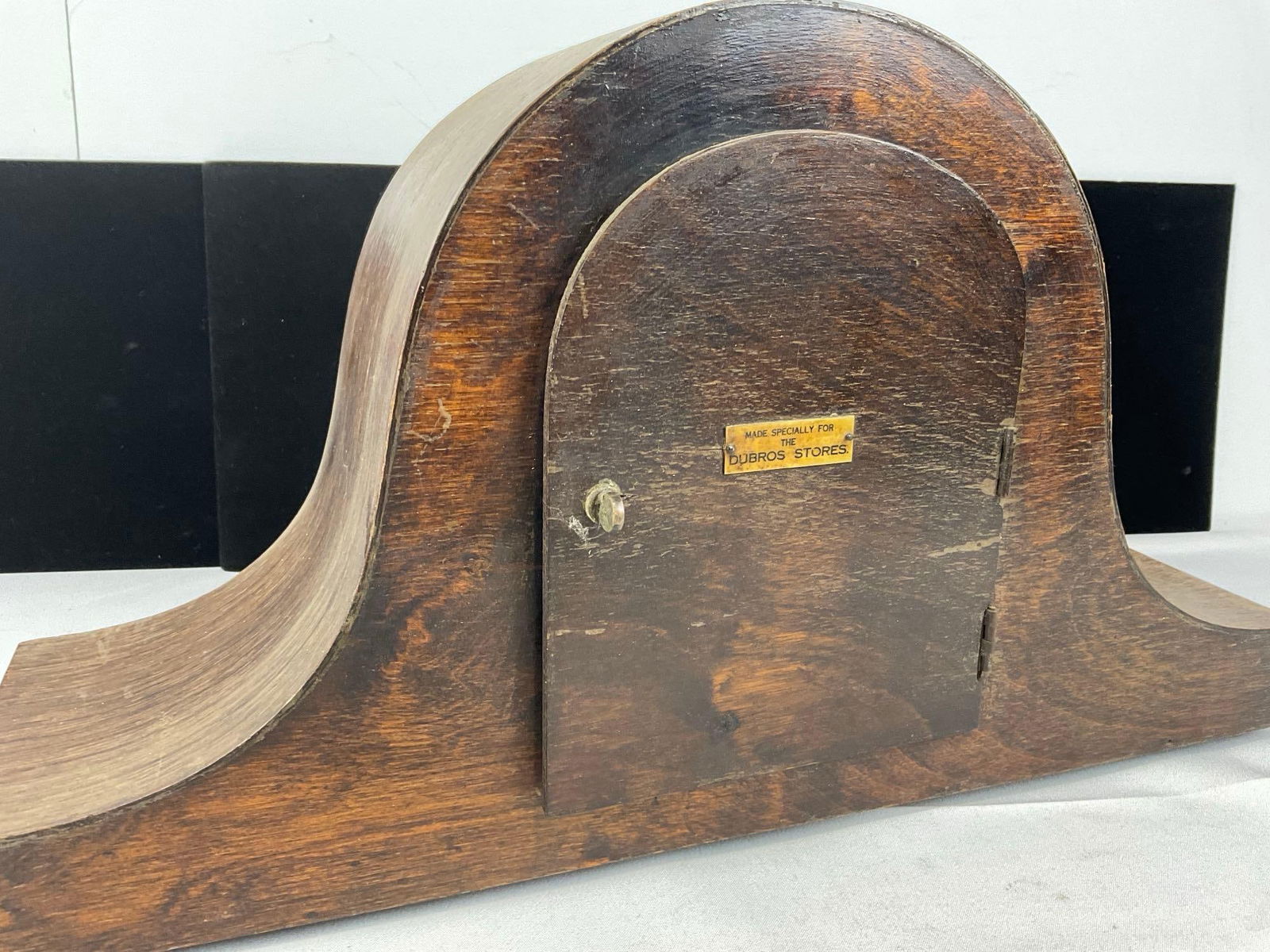 Antique German Kienzle Mantel Clock, Humpback Time Strike w/Key, 10h x 17w x 6d inches - 4