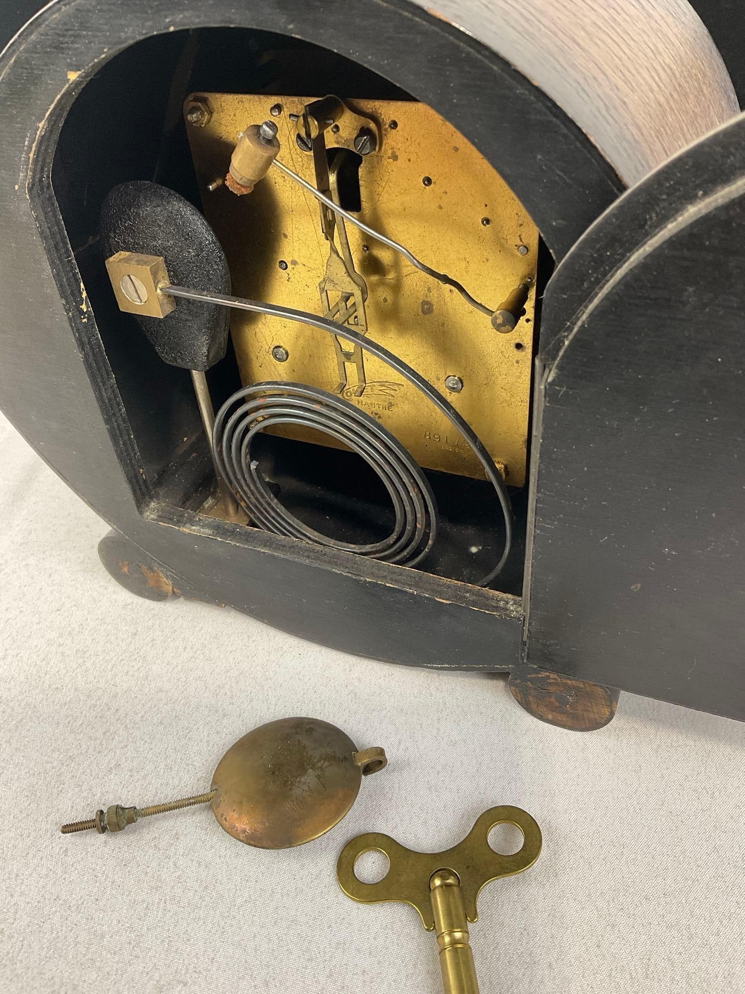 Antique British Comet Mauthe Time Strike Mantel Clock, 9h x 10w x 6d inches - 3