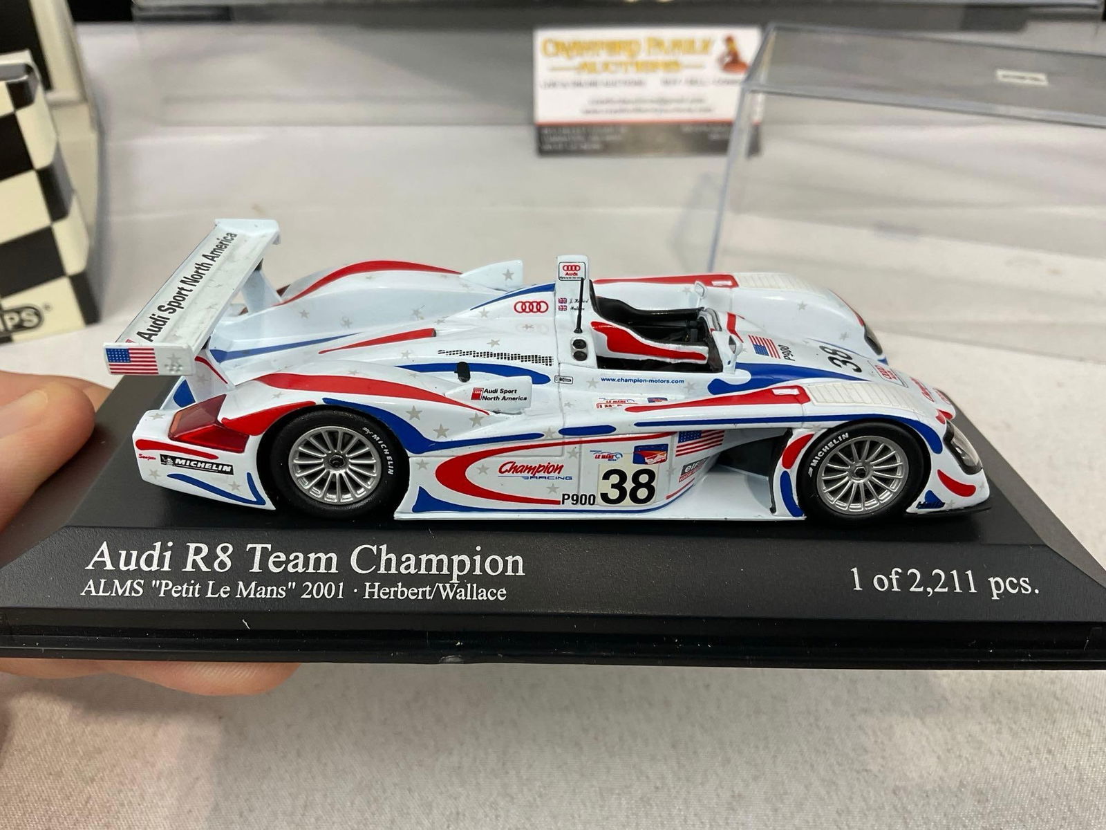 2 Minichamps 1/43 Scale Diecast Cars, Audi R8 2001 & 2007 Porsche RS Spyder - 3